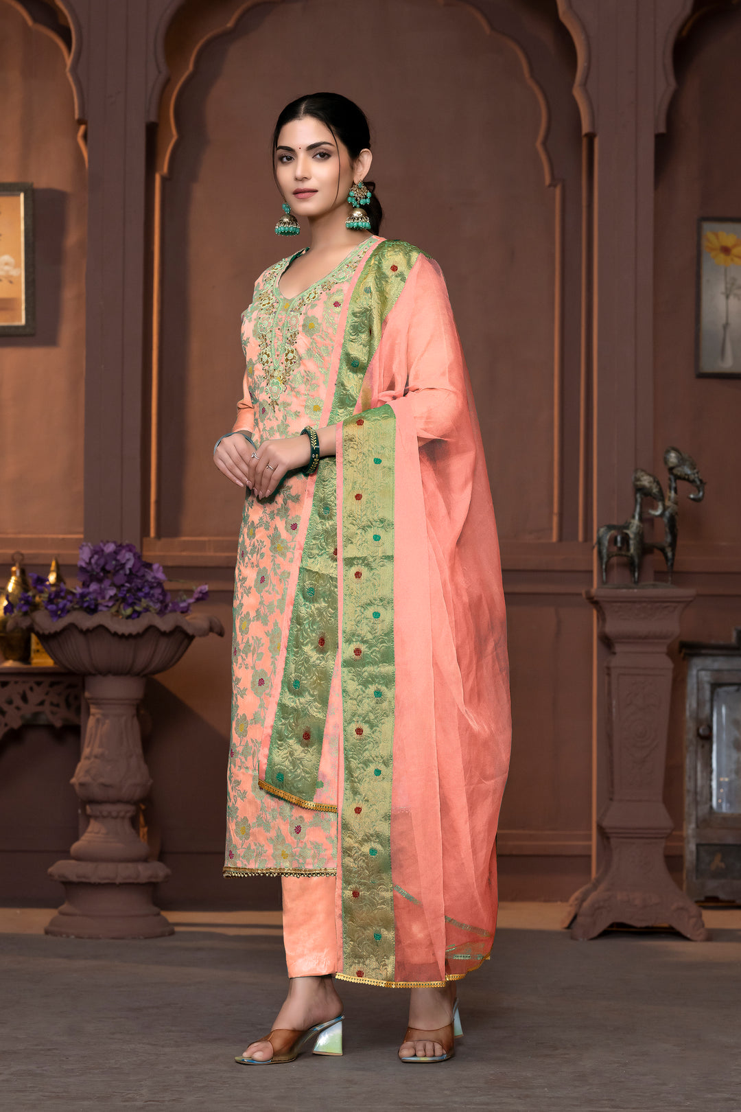 Elegant Muslin Cotton Salwar Kameez with Handwork | Wevon Designer Collection