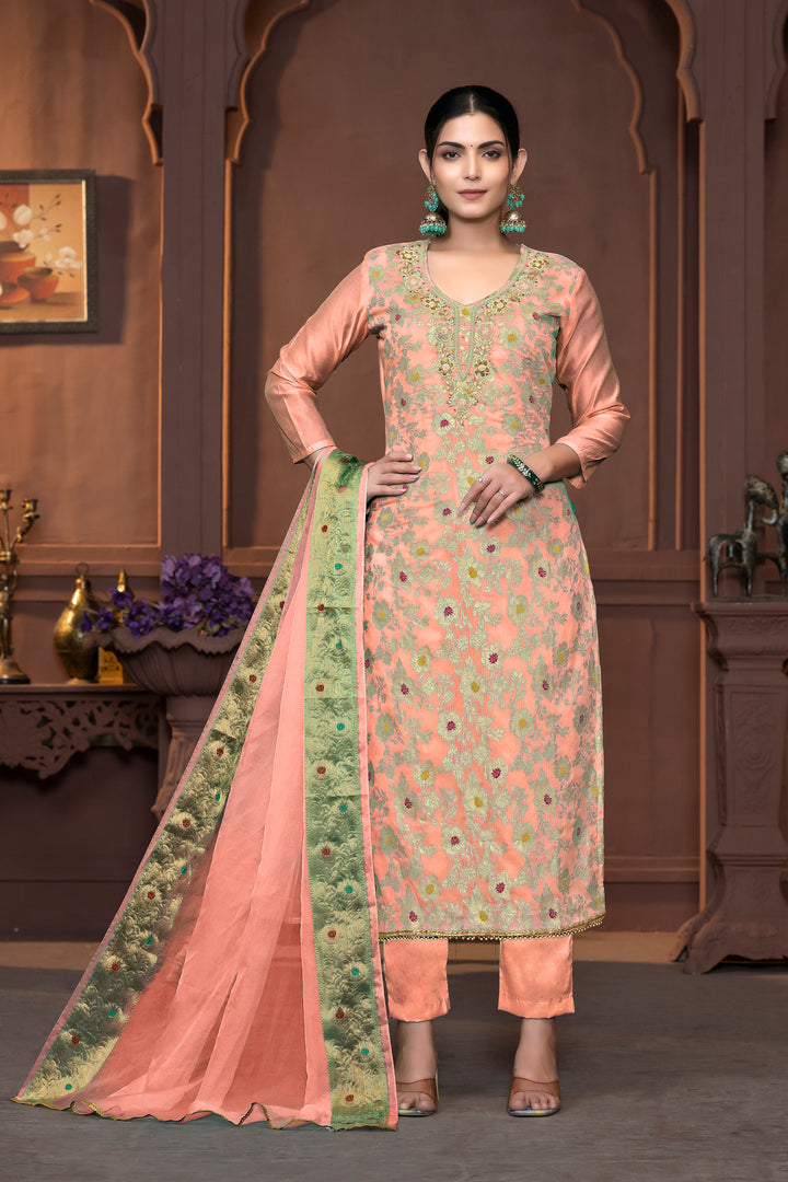 Elegant Muslin Cotton Salwar Kameez with Handwork | Wevon Designer Collection