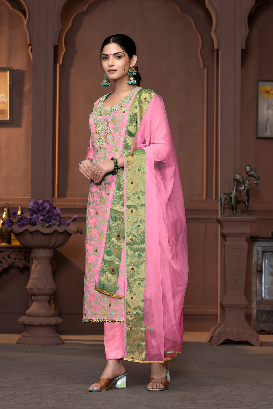 Elegant Muslin Cotton Salwar Kameez with Handwork | Wevon Designer Collection