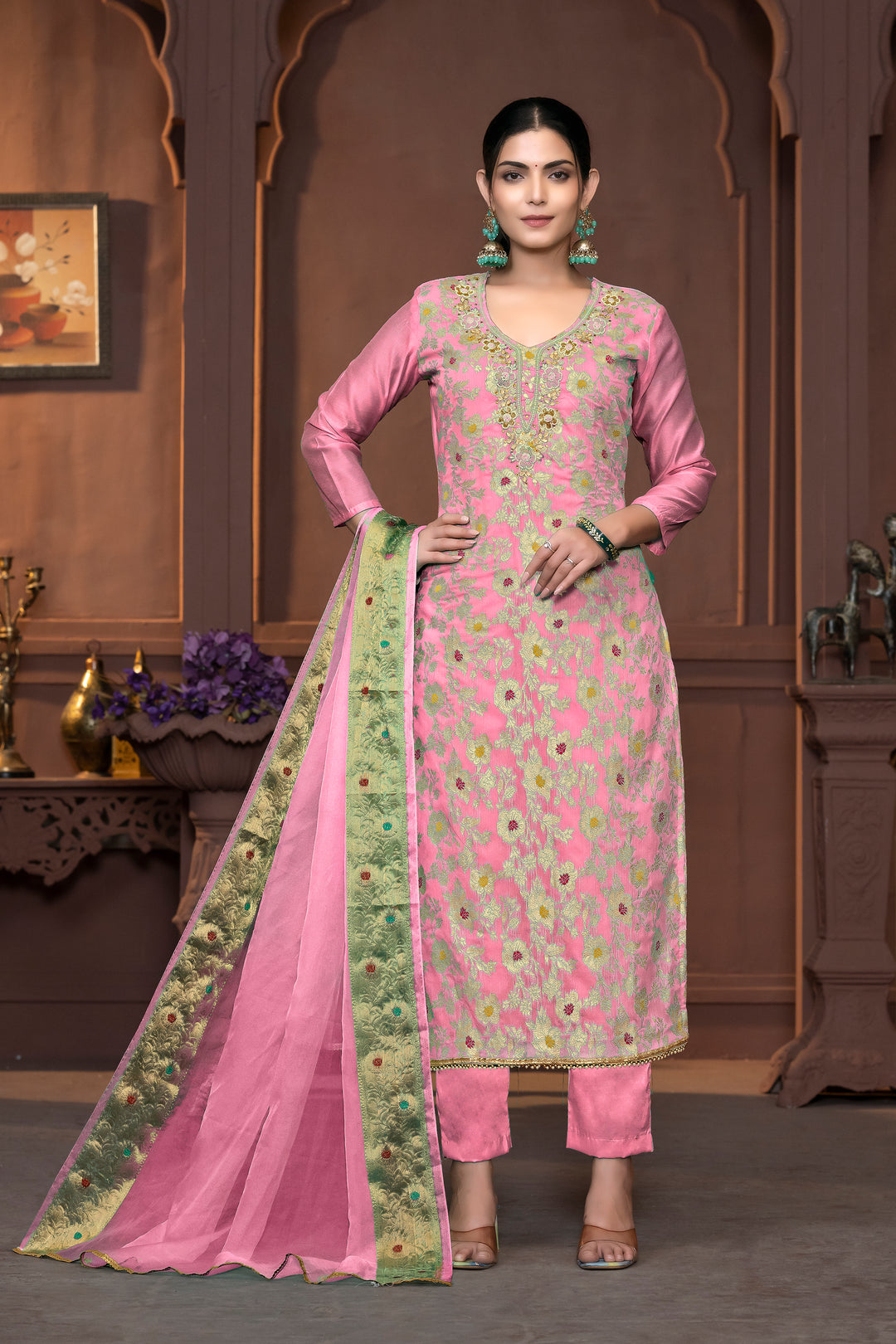 Elegant Muslin Cotton Salwar Kameez with Handwork | Wevon Designer Collection