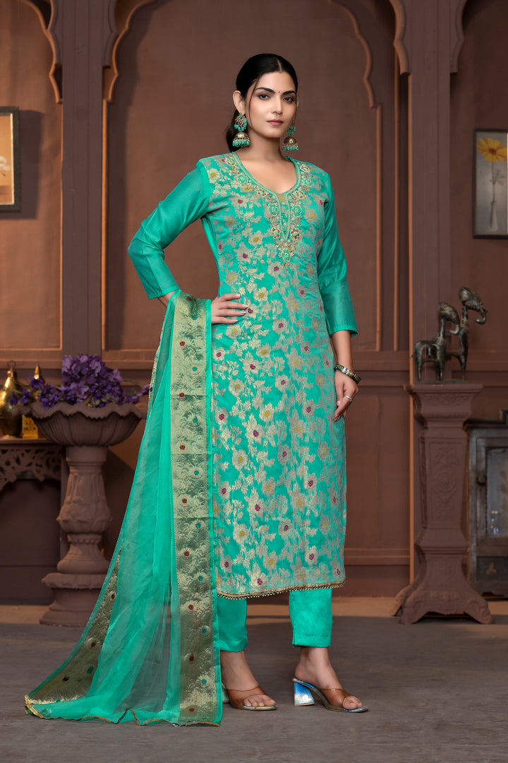 Elegant Muslin Cotton Salwar Kameez with Handwork | Wevon Designer Collection