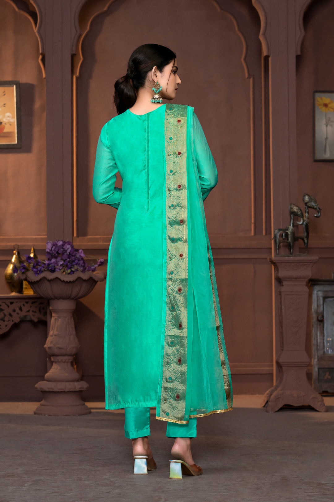 Elegant Muslin Cotton Salwar Kameez with Handwork | Wevon Designer Collection