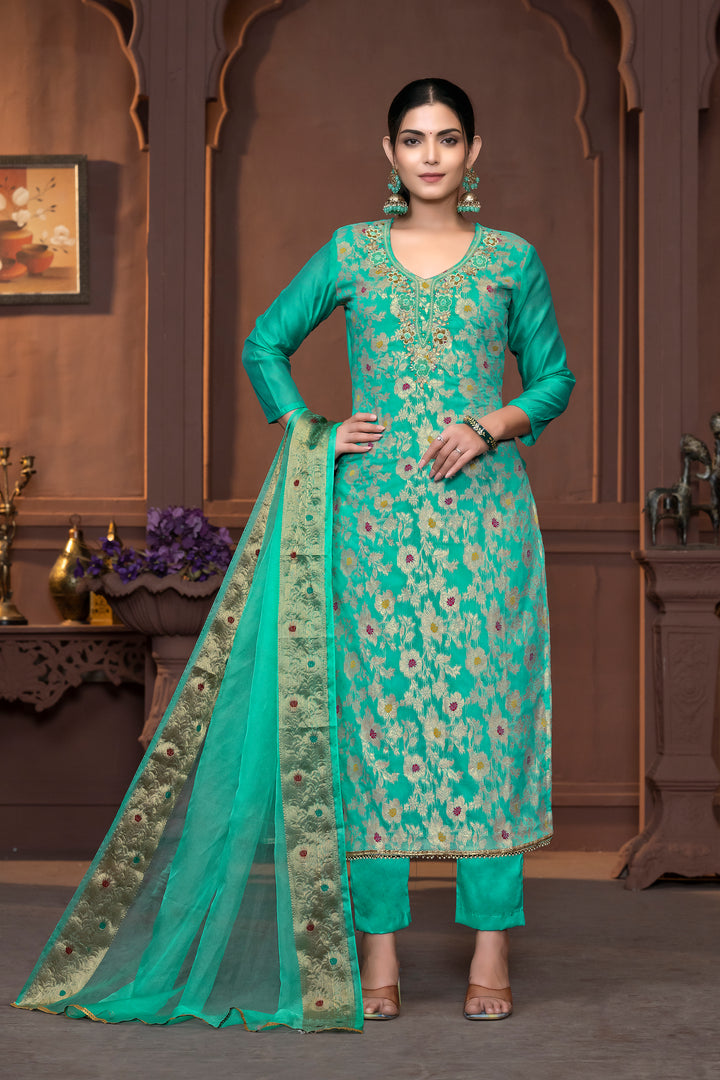 Elegant Muslin Cotton Salwar Kameez with Handwork | Wevon Designer Collection