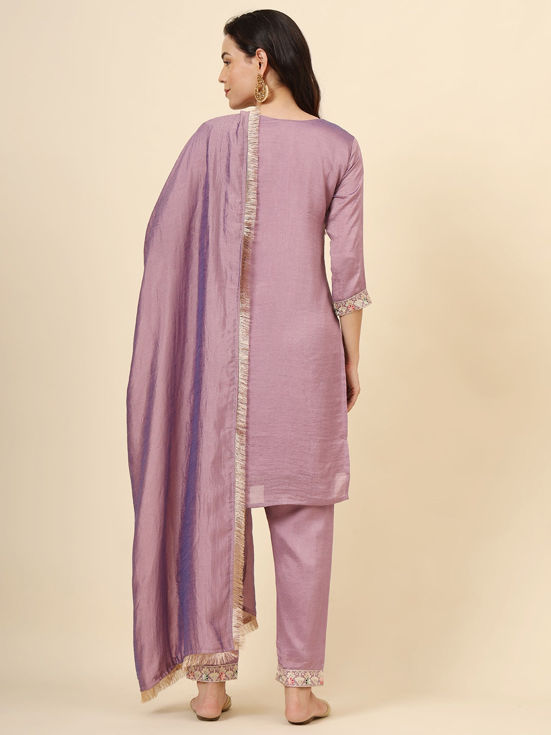 Elegant Vichitra Silk Salwar Kameez with Designer Embroidery Work | Perfect for Festive and Wedding Occasions!