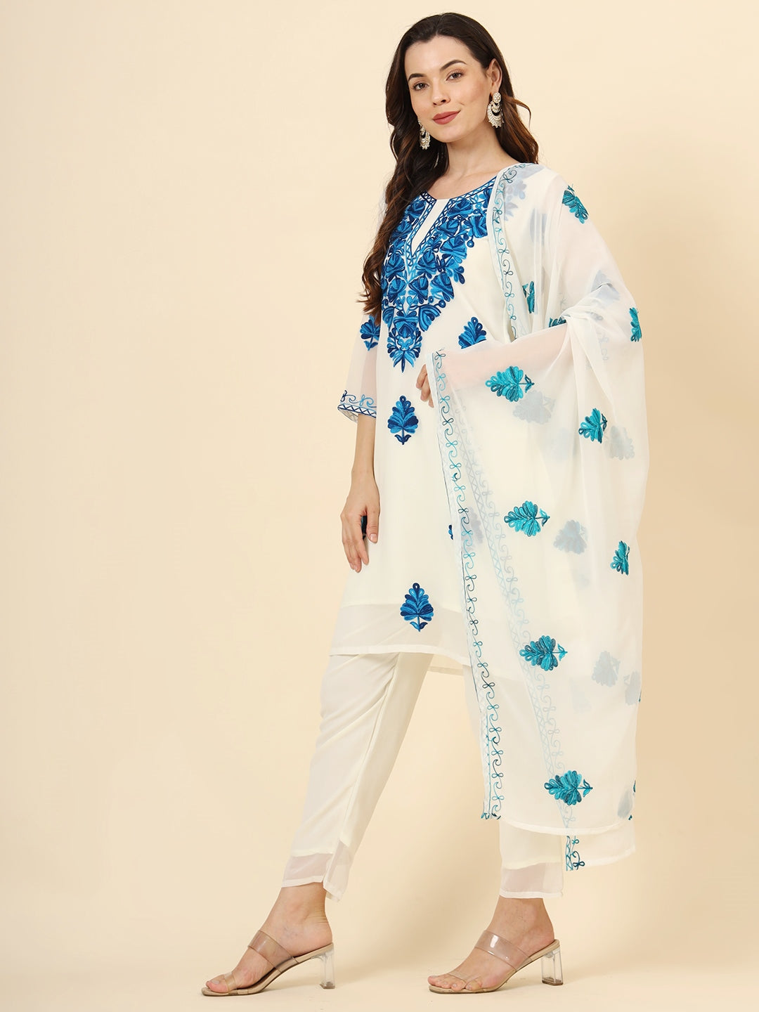 Elegant Chikankari work Georgette Salwar Kameez | Graceful Ethnic Wear