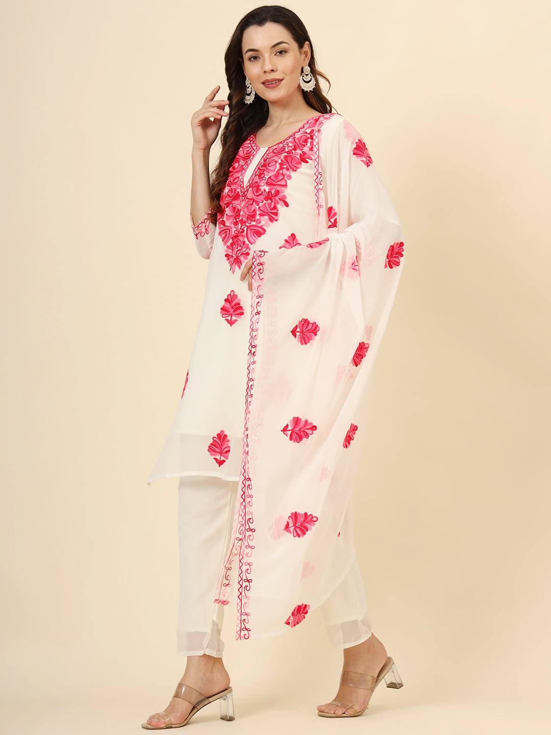 Elegant Chikankari work Georgette Salwar Kameez | Graceful Ethnic Wear