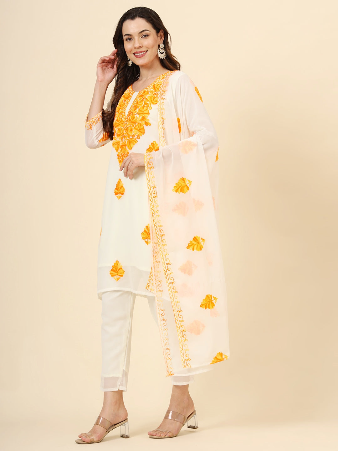 Elegant Chikankari work Georgette Salwar Kameez | Graceful Ethnic Wear