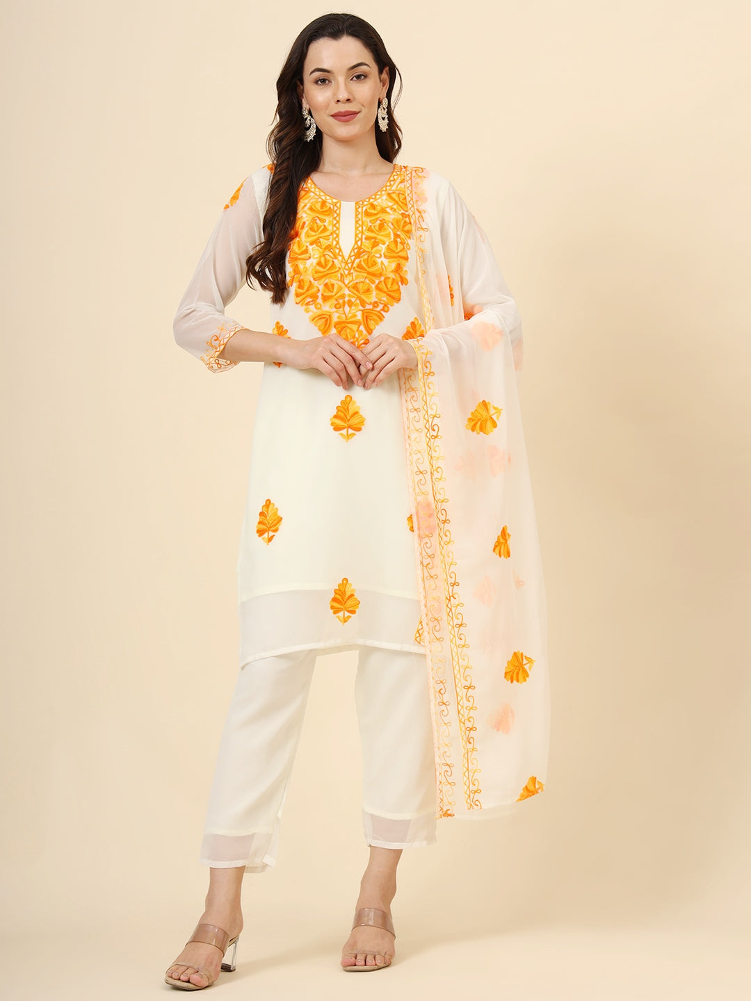 Elegant Chikankari work Georgette Salwar Kameez | Graceful Ethnic Wear