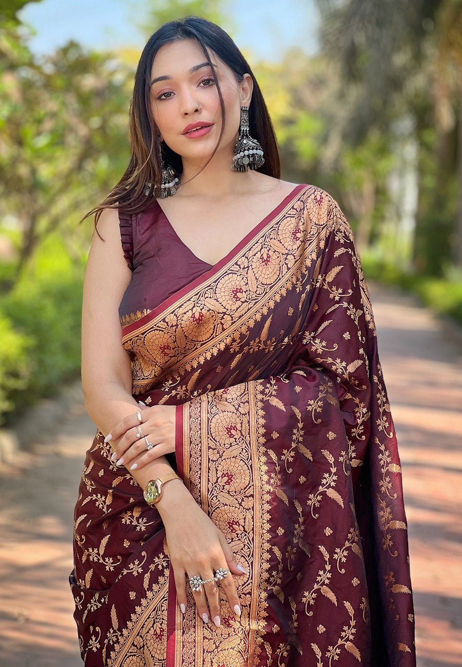 Elegant Banarasi Silk Saree | Designer Jari Work for Special Events