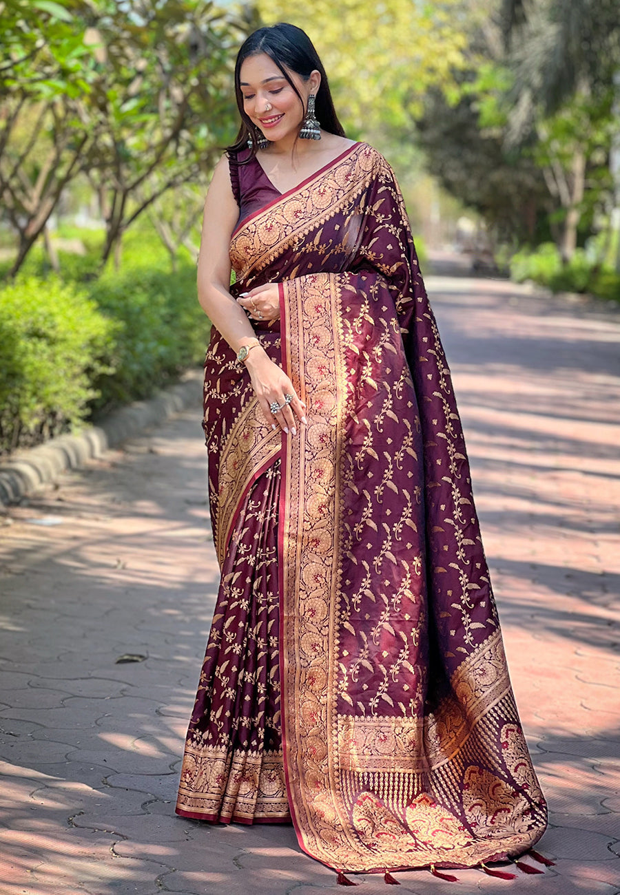 Elegant Banarasi Silk Saree | Designer Jari Work for Special Events