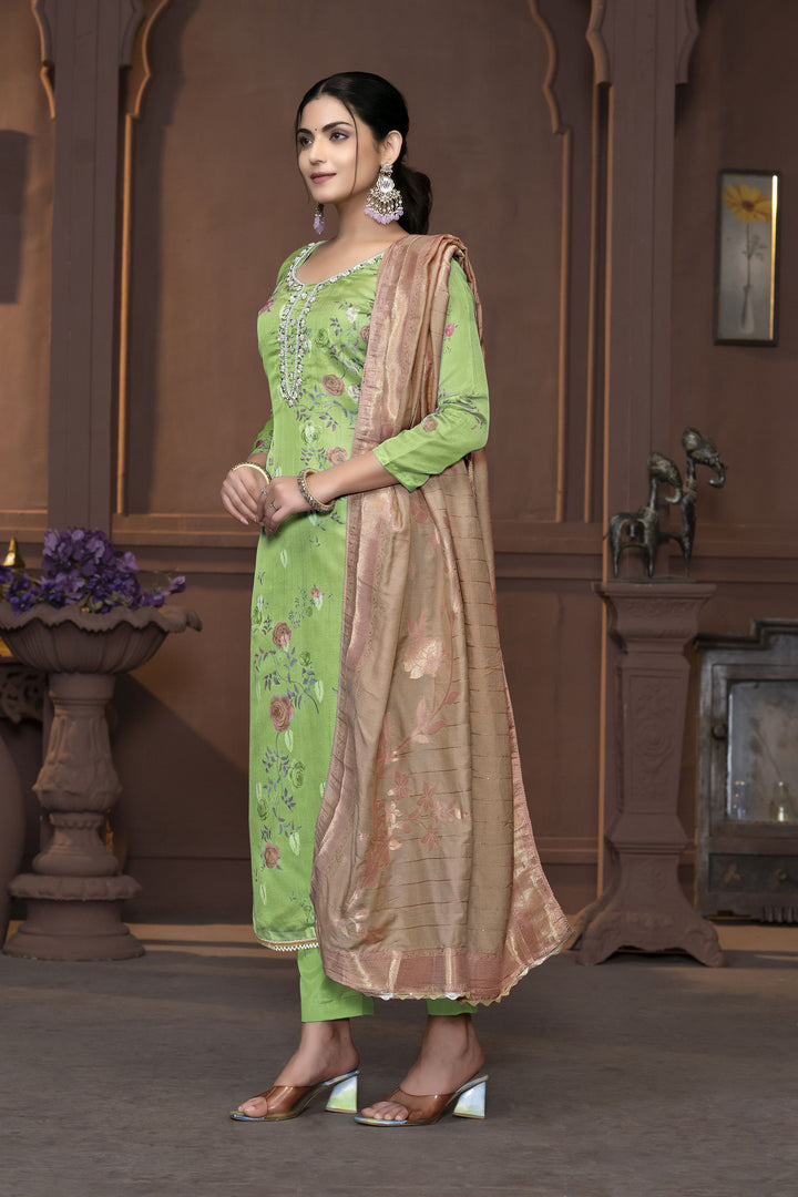 Elegant Pink Banarasi Organza Salwar Kameez with Intricate Embroidery | Perfect Ethnic Wear for Special Occasions