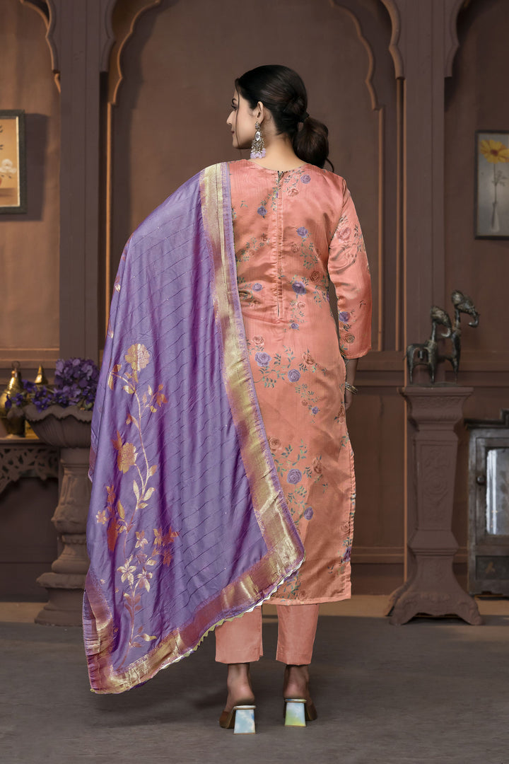 Elegant Pink Banarasi Organza Salwar Kameez with Intricate Embroidery | Perfect Ethnic Wear for Special Occasions