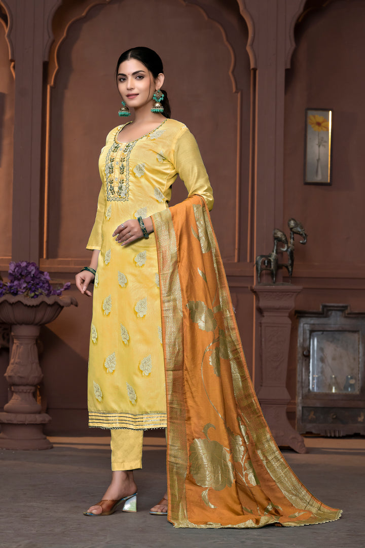 Elegant Dull Santoon Salwar Kameez with Exquisite Embroidery Design