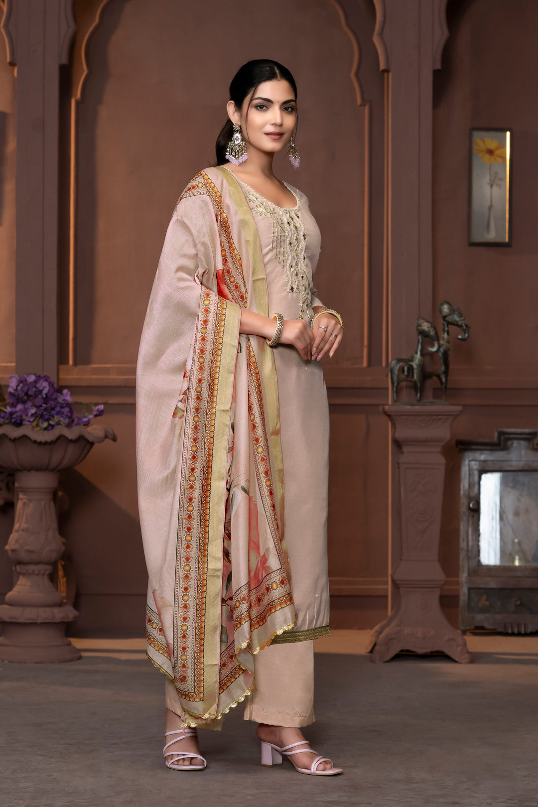 Elegant Dull Santoon Salwar Kameez with Embroidered Detailing | Perfect Ethnic Attire for Weddings & Festive Celebrations