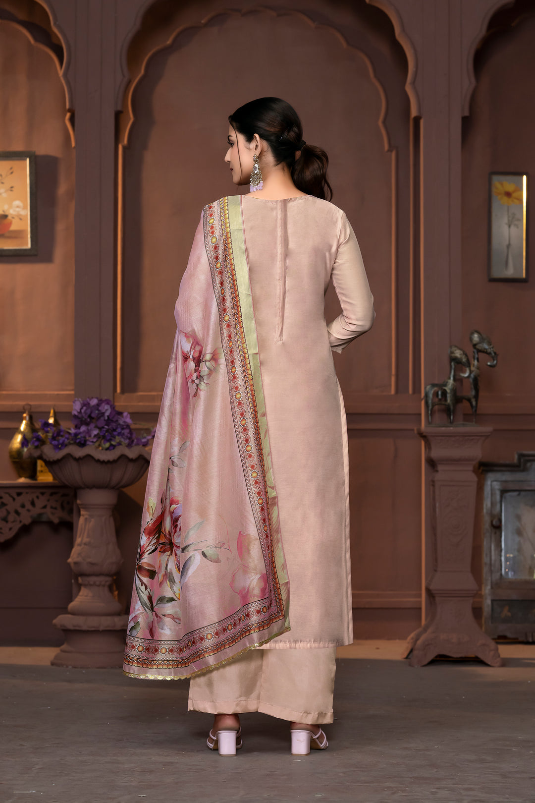 Elegant Dull Santoon Salwar Kameez with Embroidered Detailing | Perfect Ethnic Attire for Weddings & Festive Celebrations