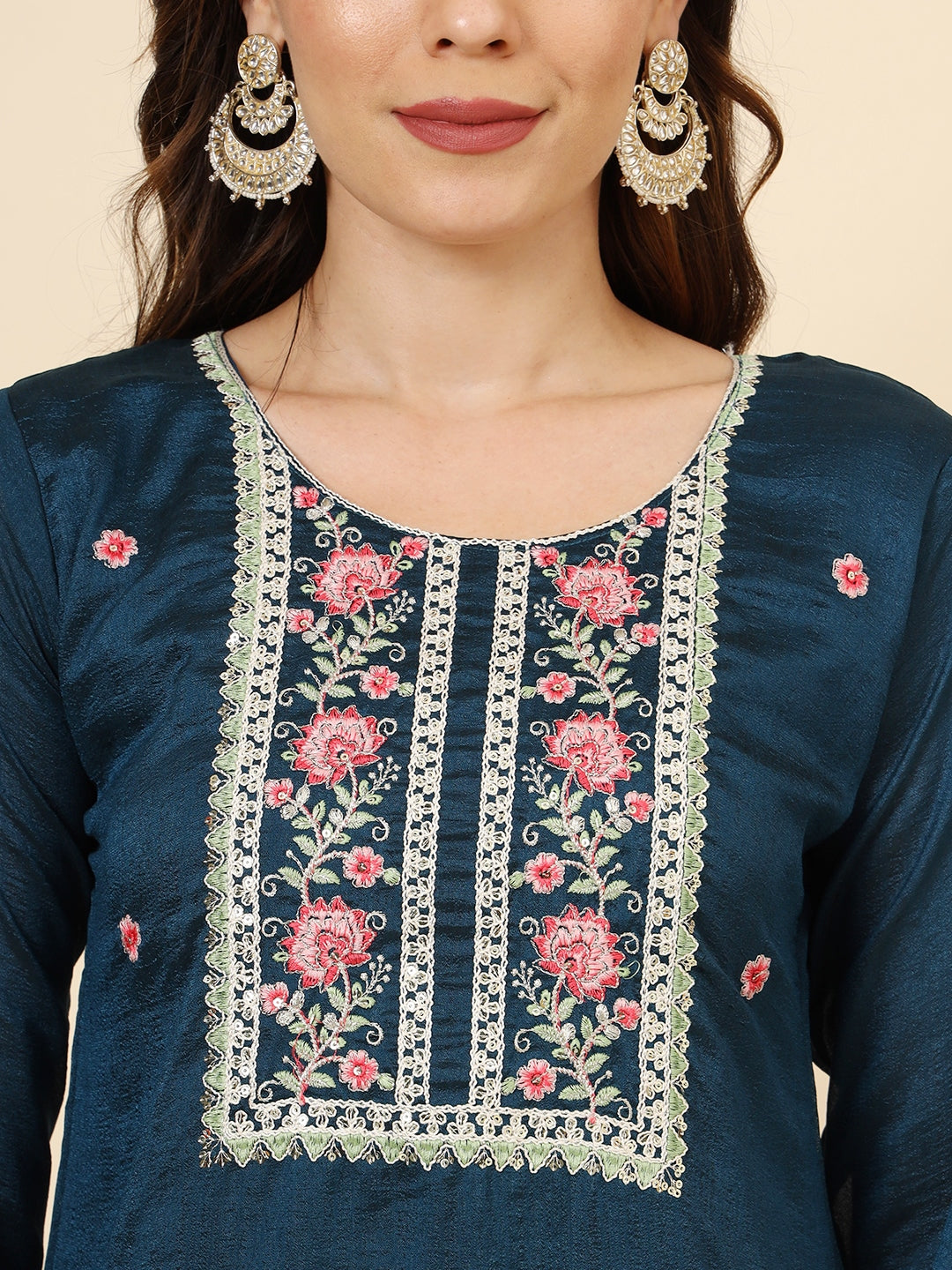 Vichitra Silk Designer Embroidered Salwar Kameez | Elegant Ethnic Wear