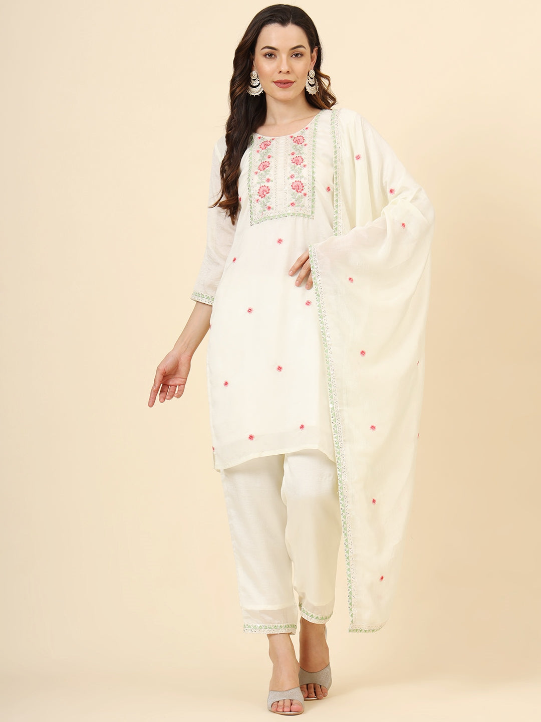 Vichitra Silk Designer Embroidered Salwar Kameez | Elegant Ethnic Wear