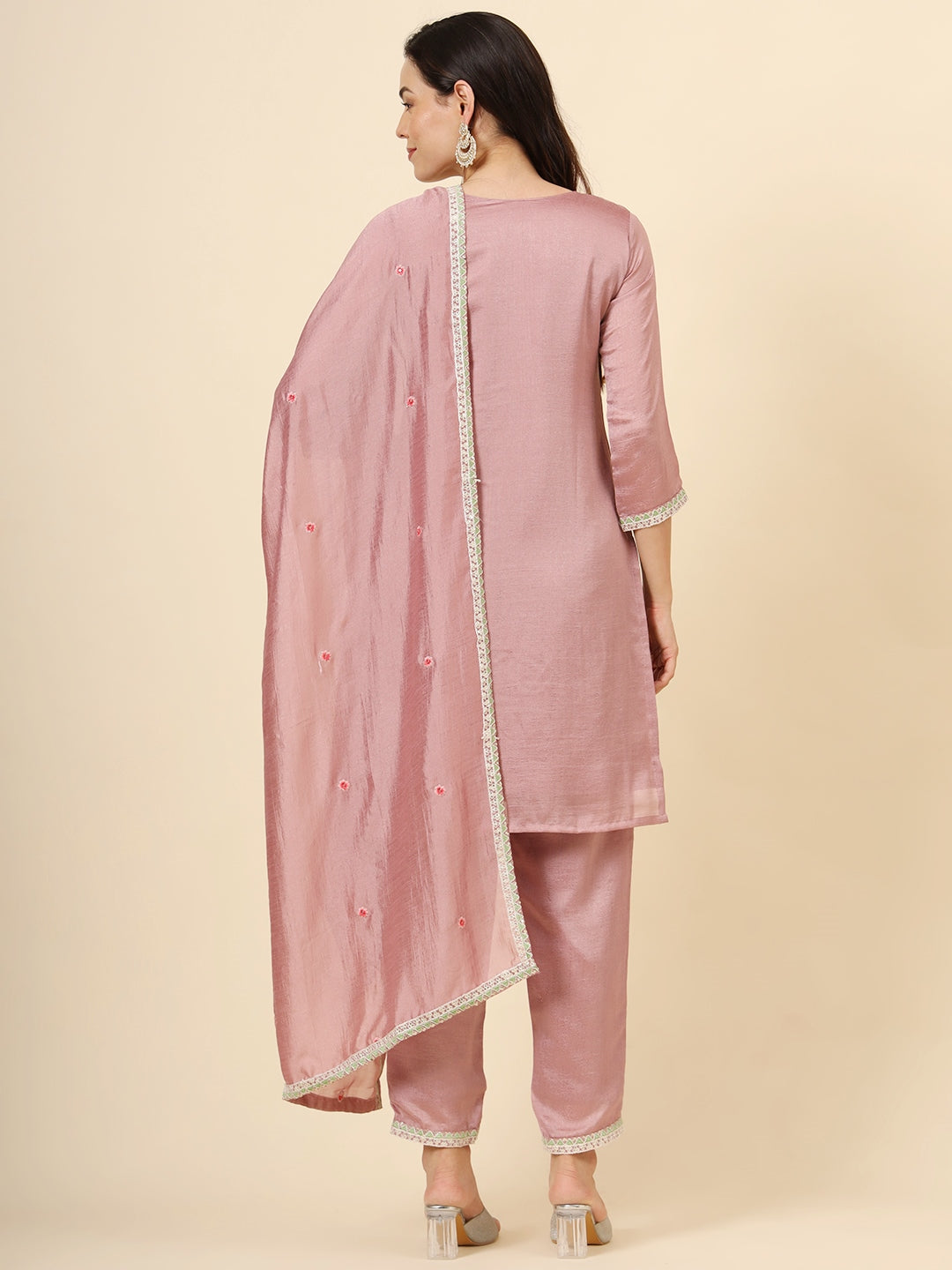 Vichitra Silk Designer Embroidered Salwar Kameez | Elegant Ethnic Wear