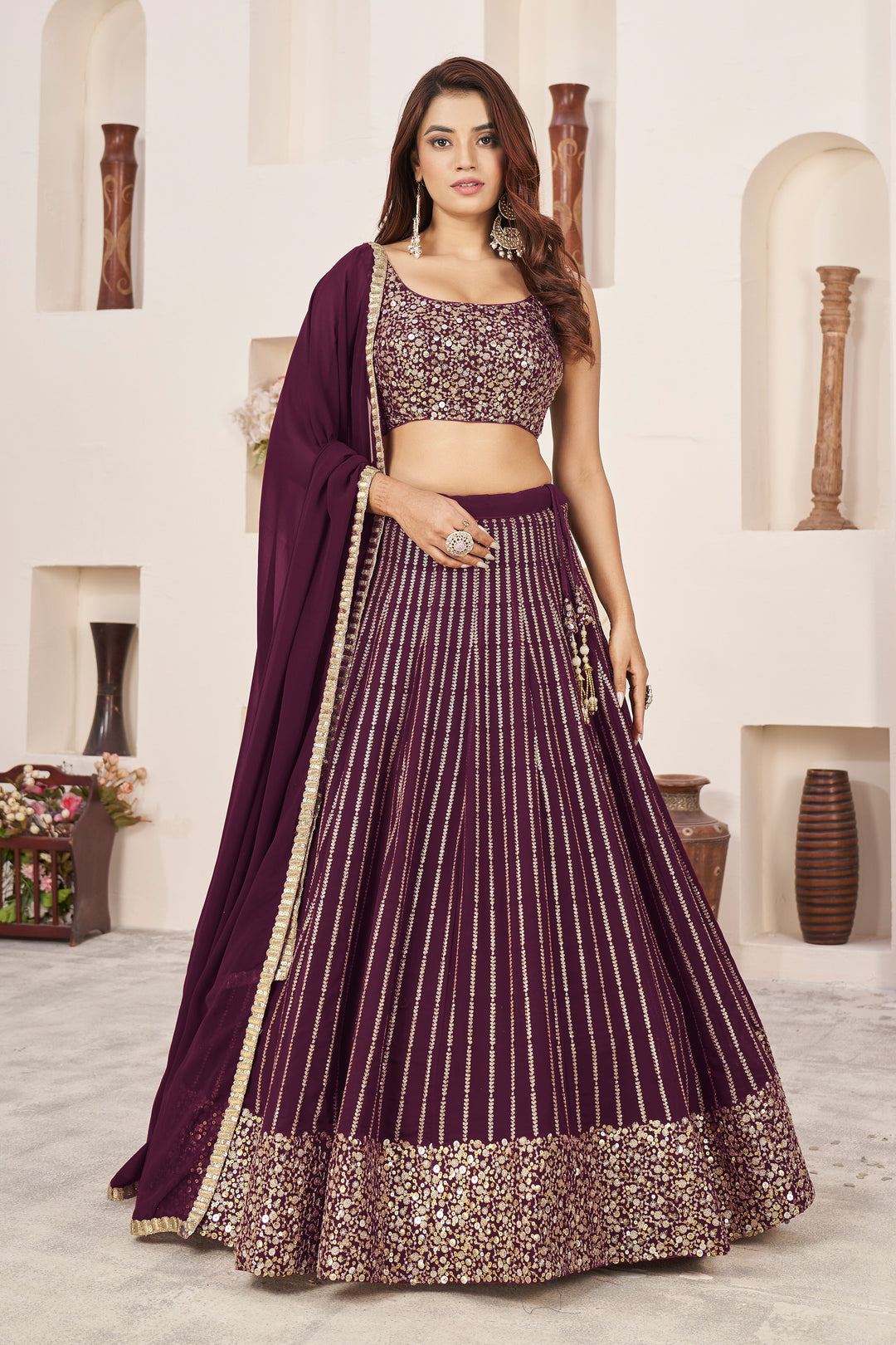 Gorgeous Georgette Lehenga with Dupatta | Perfect for Weddings and Celebrations