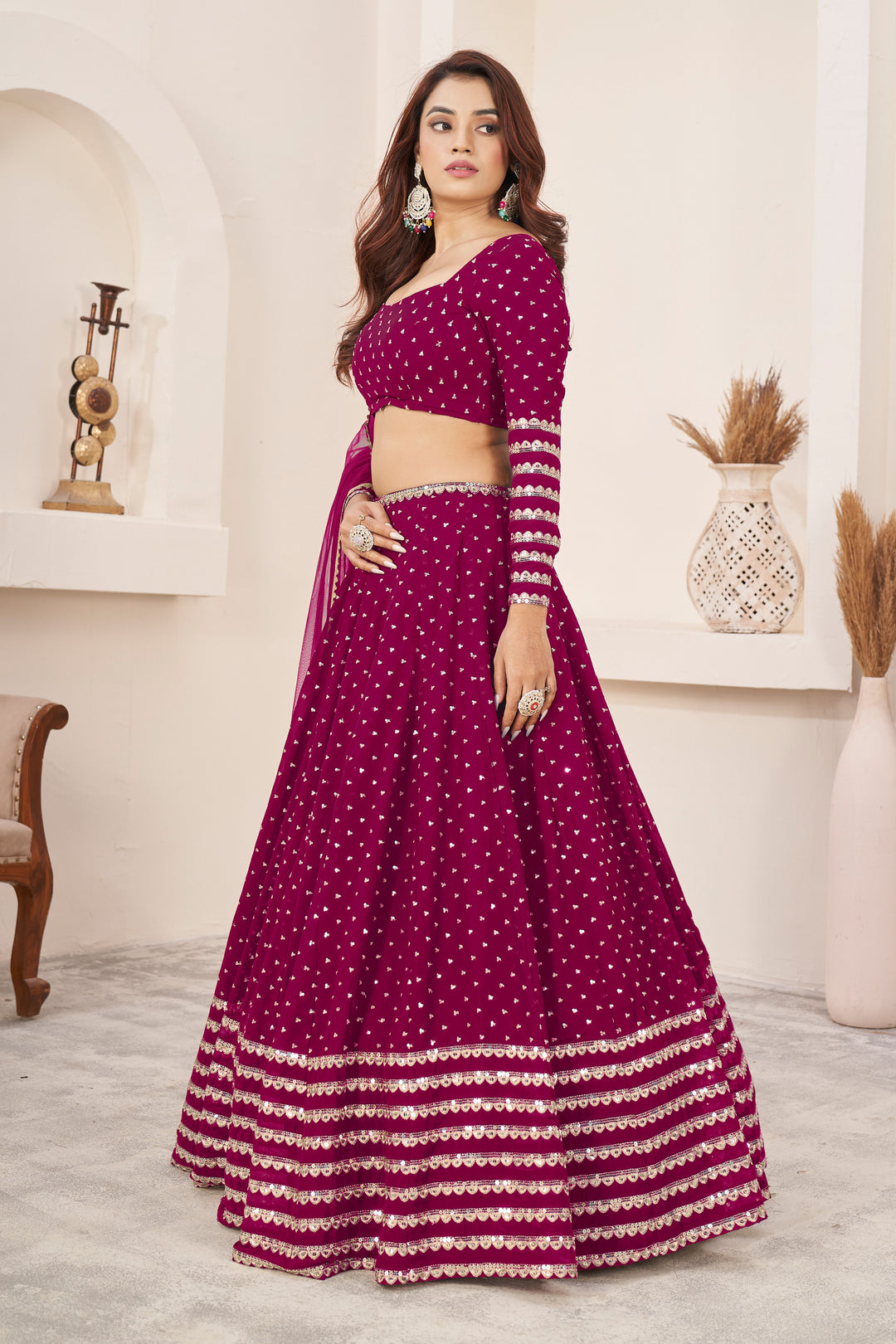 Luxurious Georgette Lehenga with Dupatta | Elegance Redefined for Brides