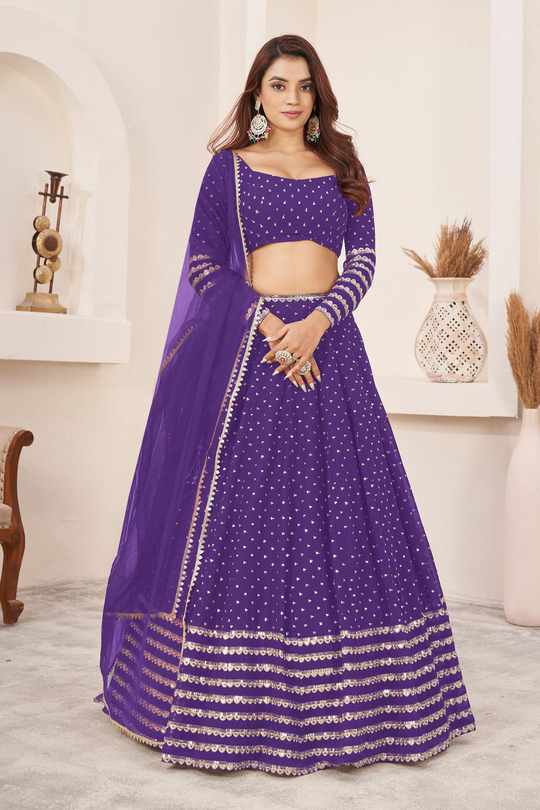 Luxurious Georgette Lehenga with Dupatta | Elegance Redefined for Brides