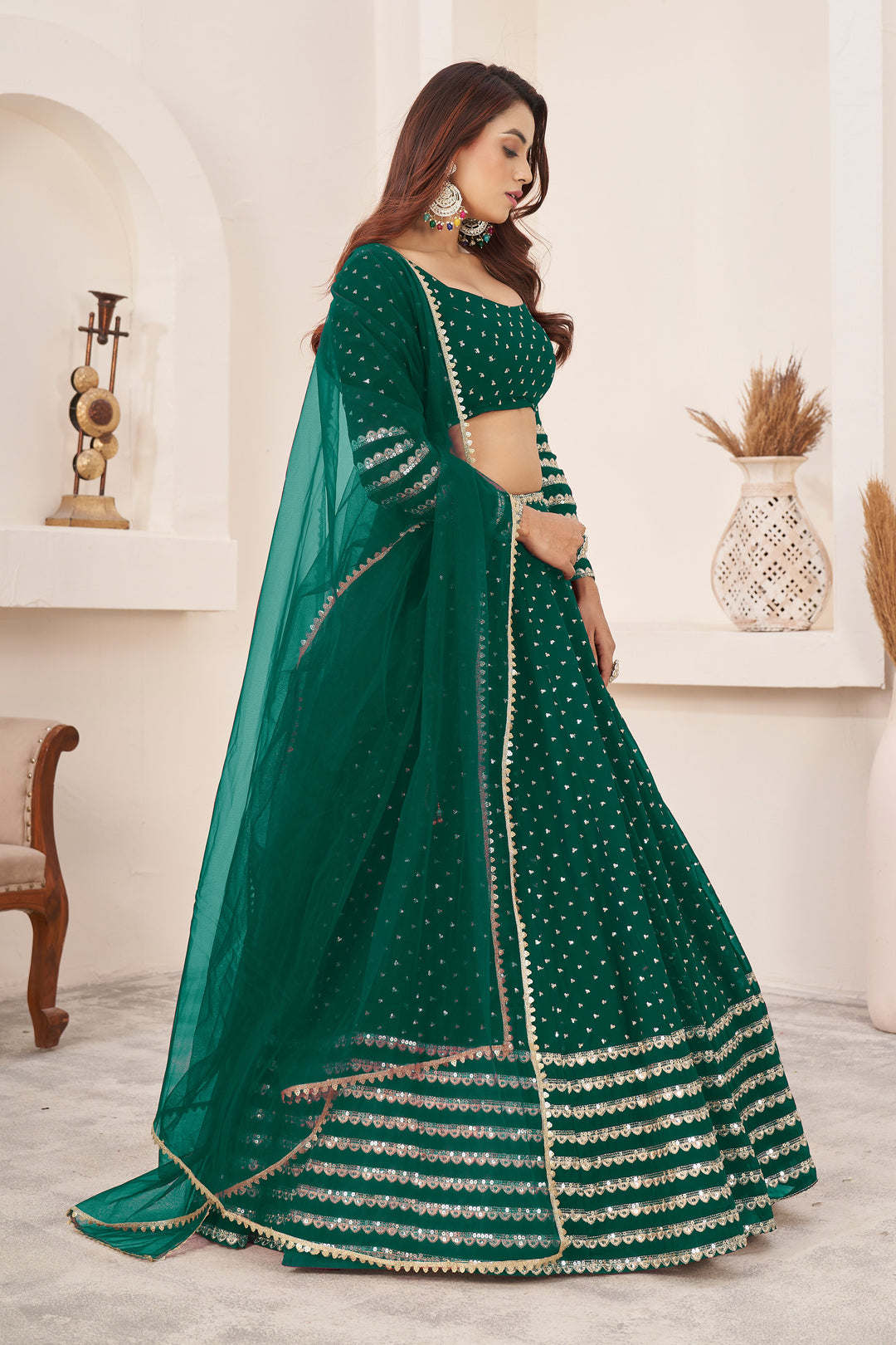 Luxurious Georgette Lehenga with Dupatta | Elegance Redefined for Brides