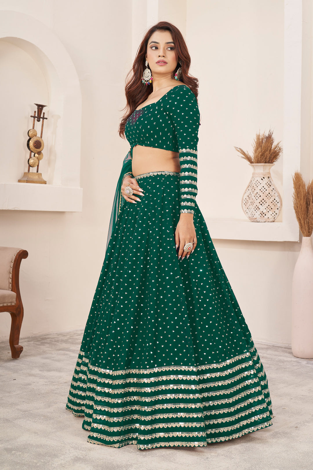 Luxurious Georgette Lehenga with Dupatta | Elegance Redefined for Brides