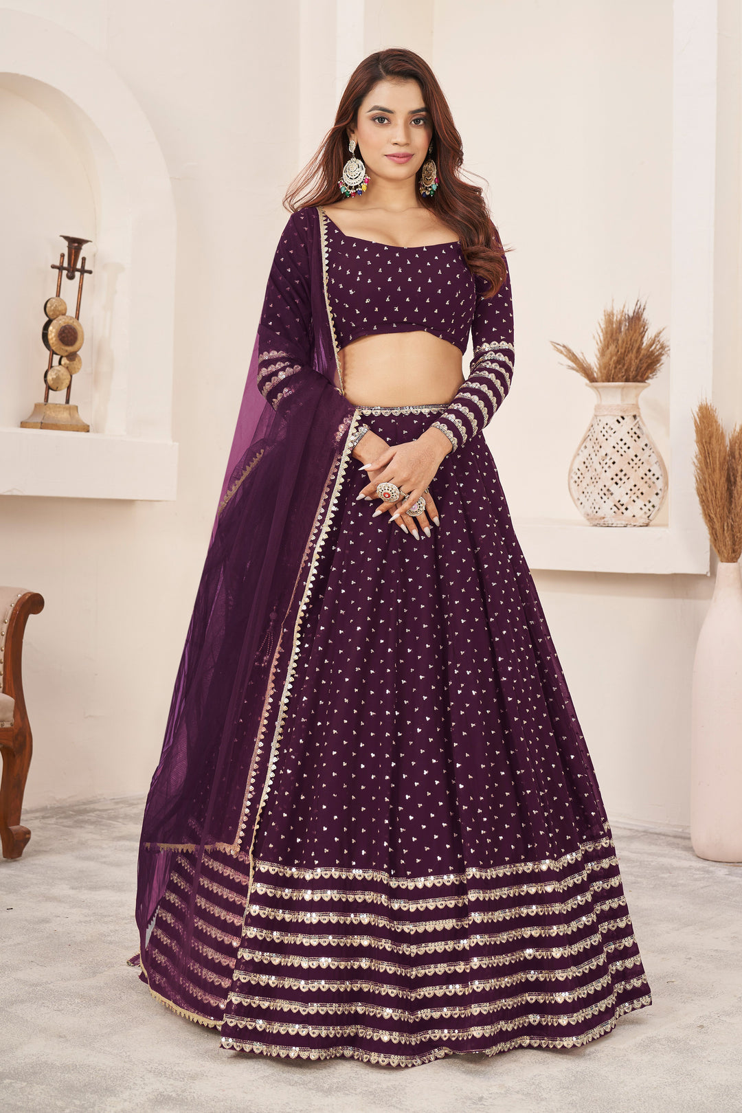 Luxurious Georgette Lehenga with Dupatta | Elegance Redefined for Brides