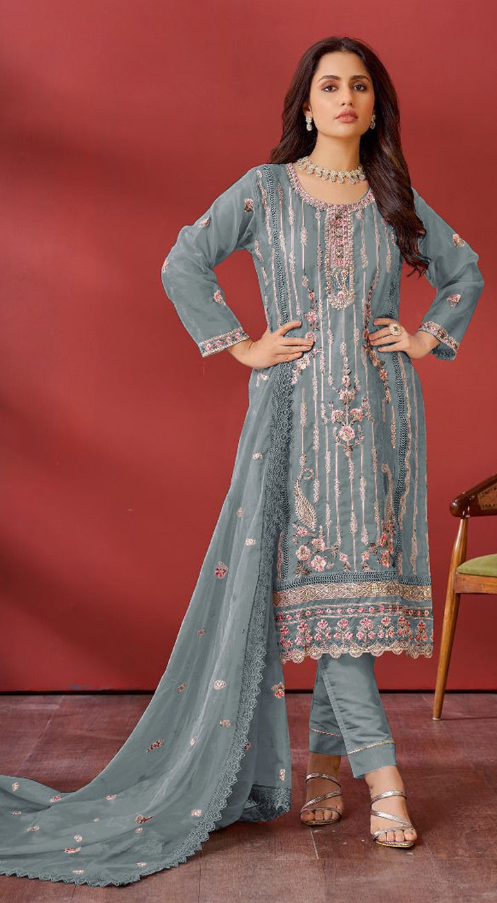 Graceful Georgette Embroidered Designer Salwar Kameez | Perfect Festive & Party Wear