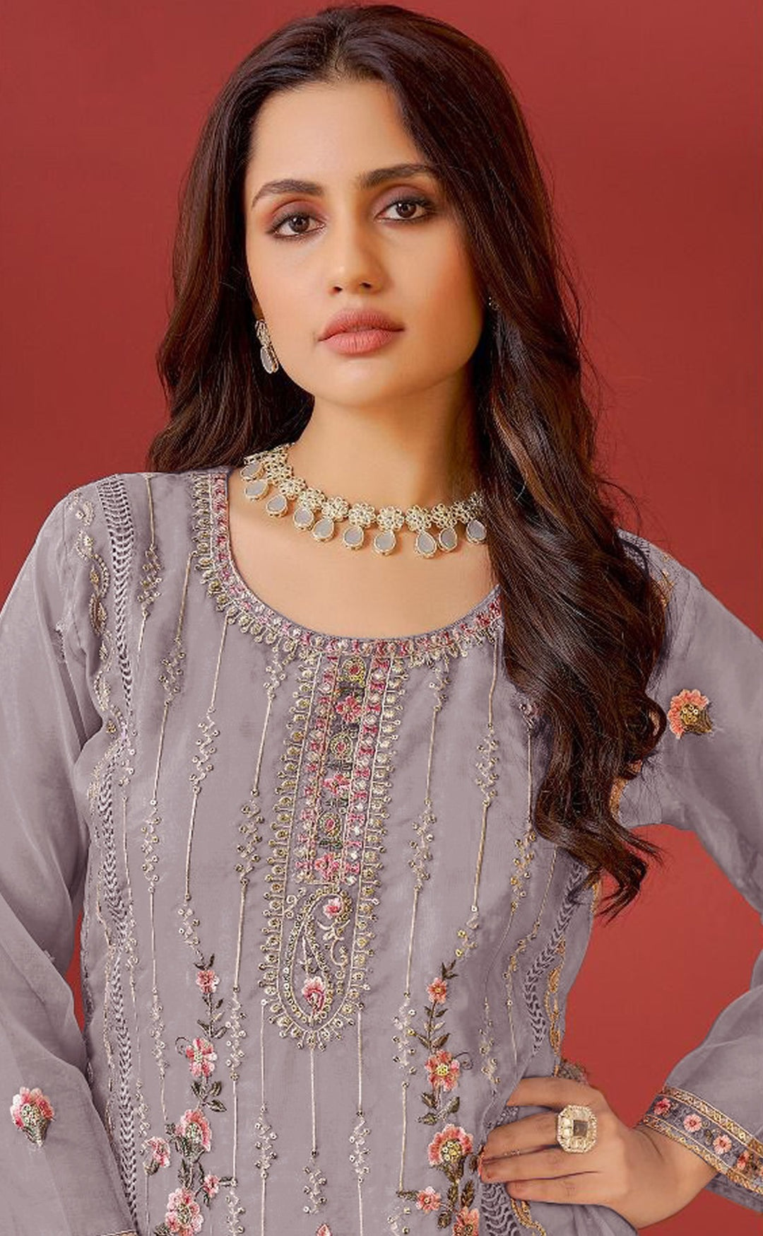 Graceful Georgette Embroidered Designer Salwar Kameez | Perfect Festive & Party Wear