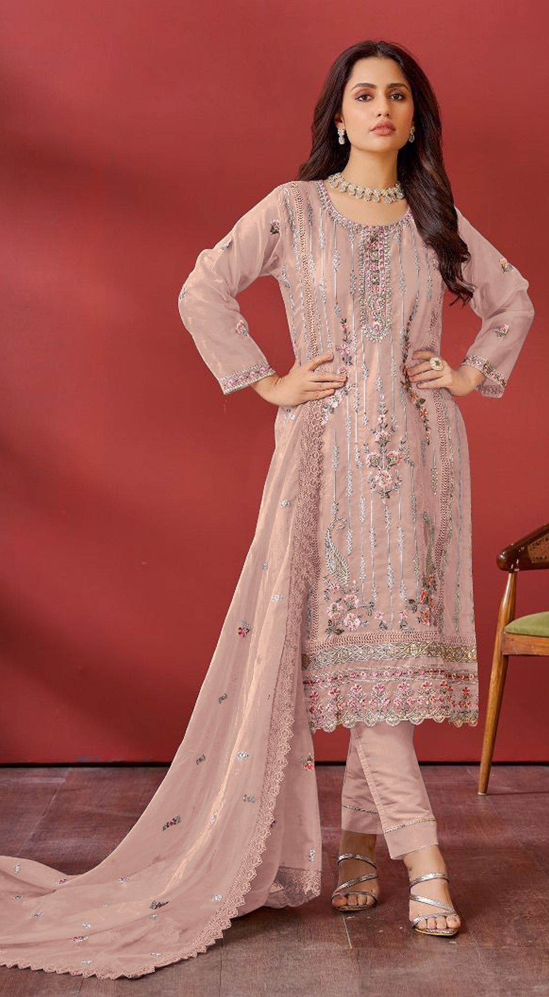 Graceful Georgette Embroidered Designer Salwar Kameez | Perfect Festive & Party Wear