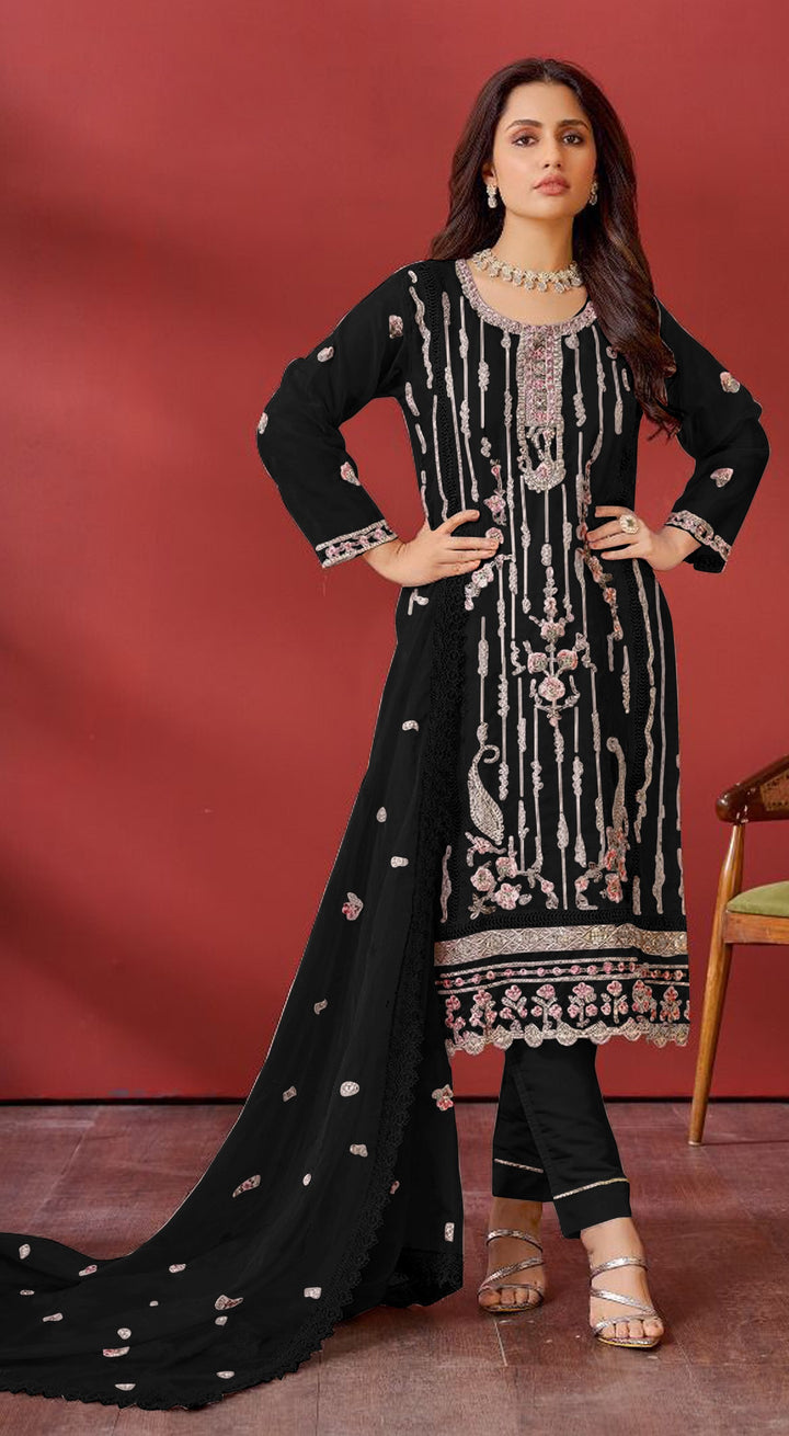 Graceful Georgette Embroidered Designer Salwar Kameez | Perfect Festive & Party Wear