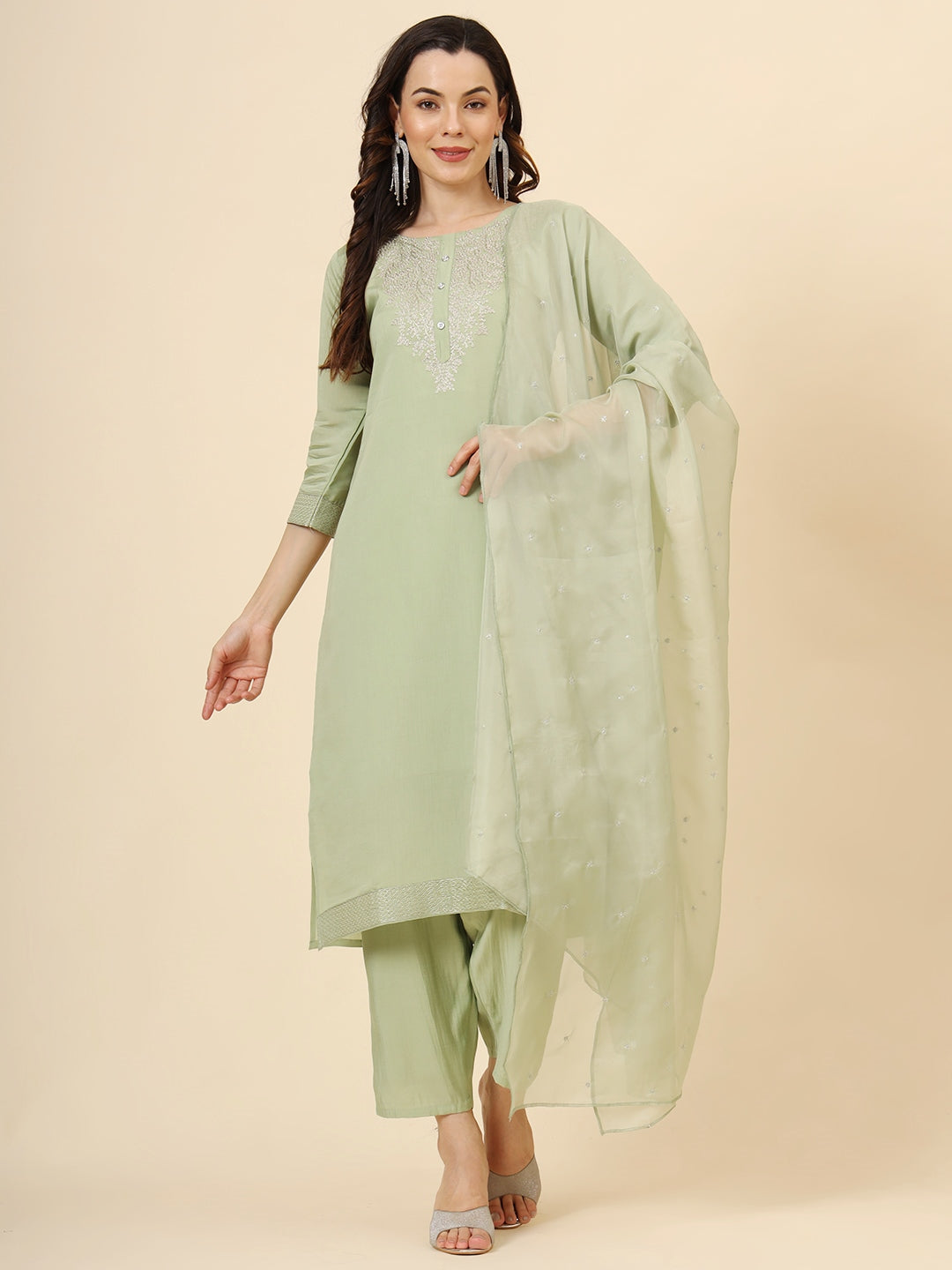 Designer Muslin Silk Blend Salwar Kameez with Elegant Embroidery Work | Perfect Ethnic Wear for Women