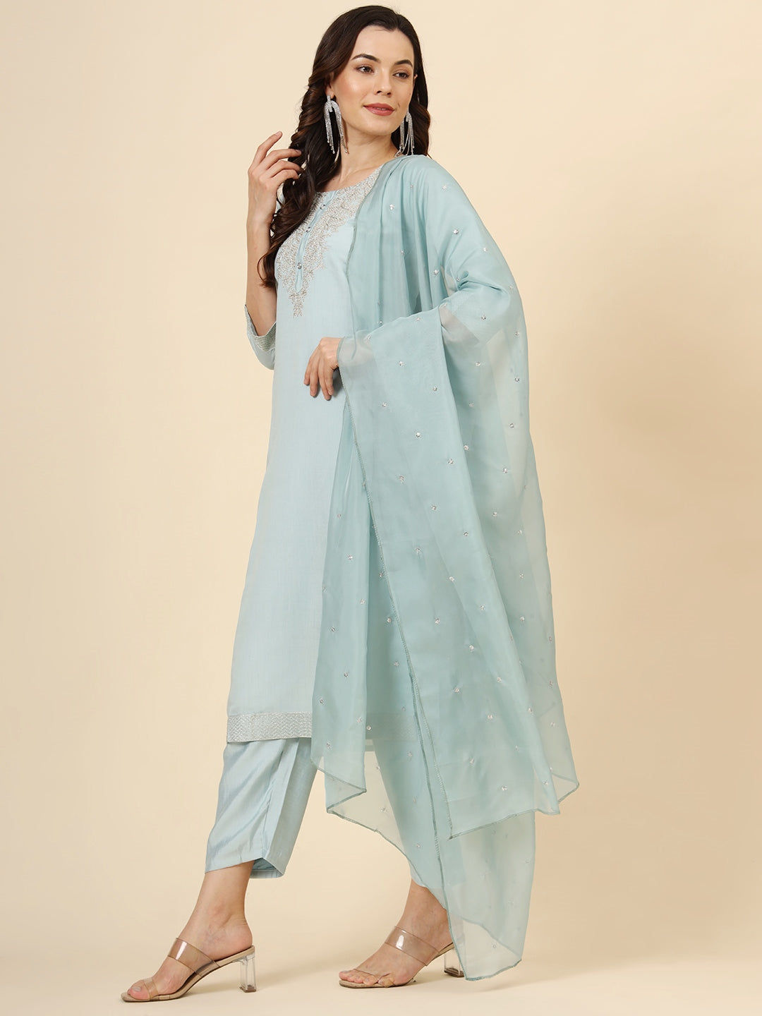 Designer Muslin Silk Blend Salwar Kameez with Elegant Embroidery Work | Perfect Ethnic Wear for Women