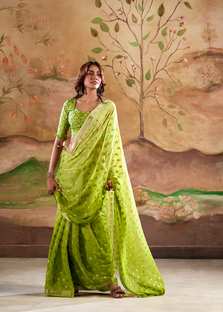 Traditional Wedding Sadi | Georgette Saree with Designer Silk Prints