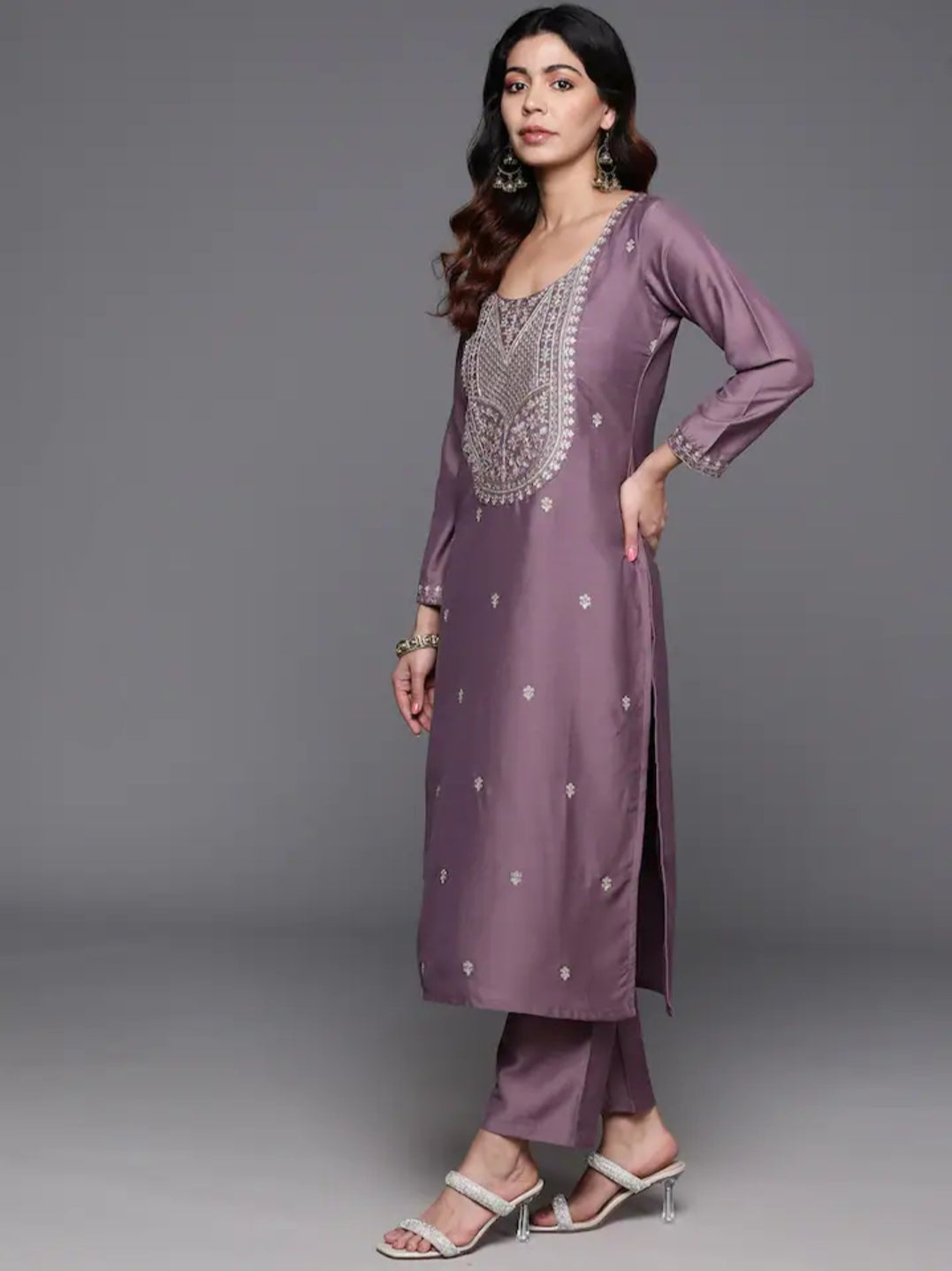 Graceful Viscose Chanderi Embroidered Salwar Kameez | Premium Designer Ethnic Wear