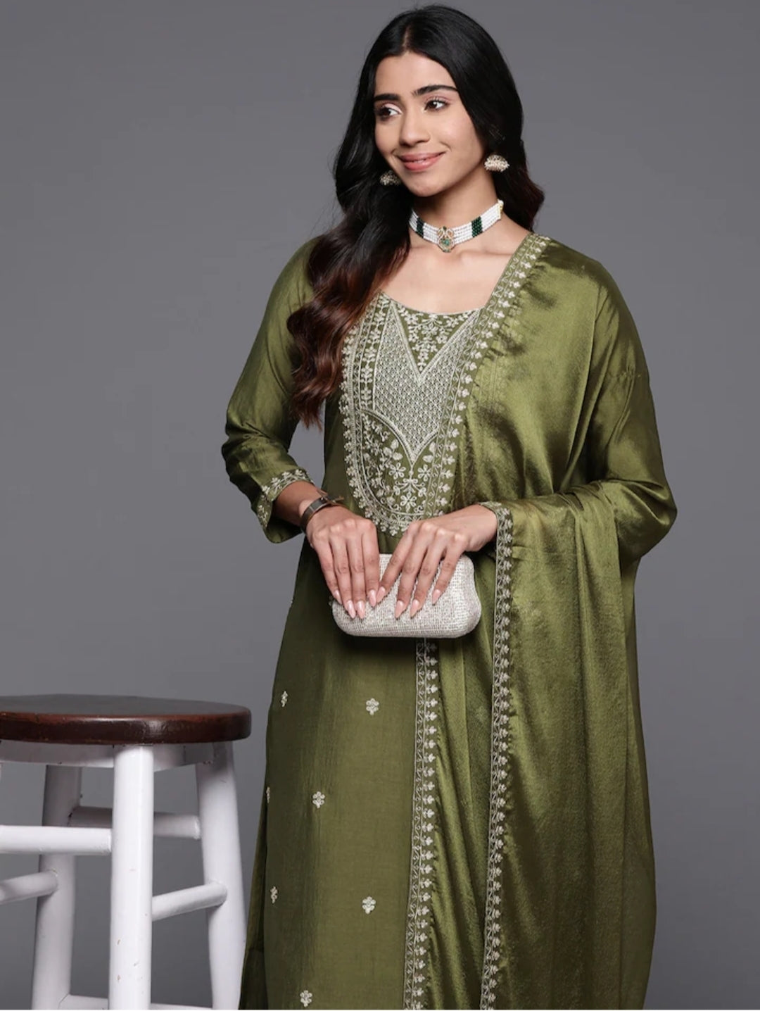 Graceful Viscose Chanderi Embroidered Salwar Kameez | Premium Designer Ethnic Wear