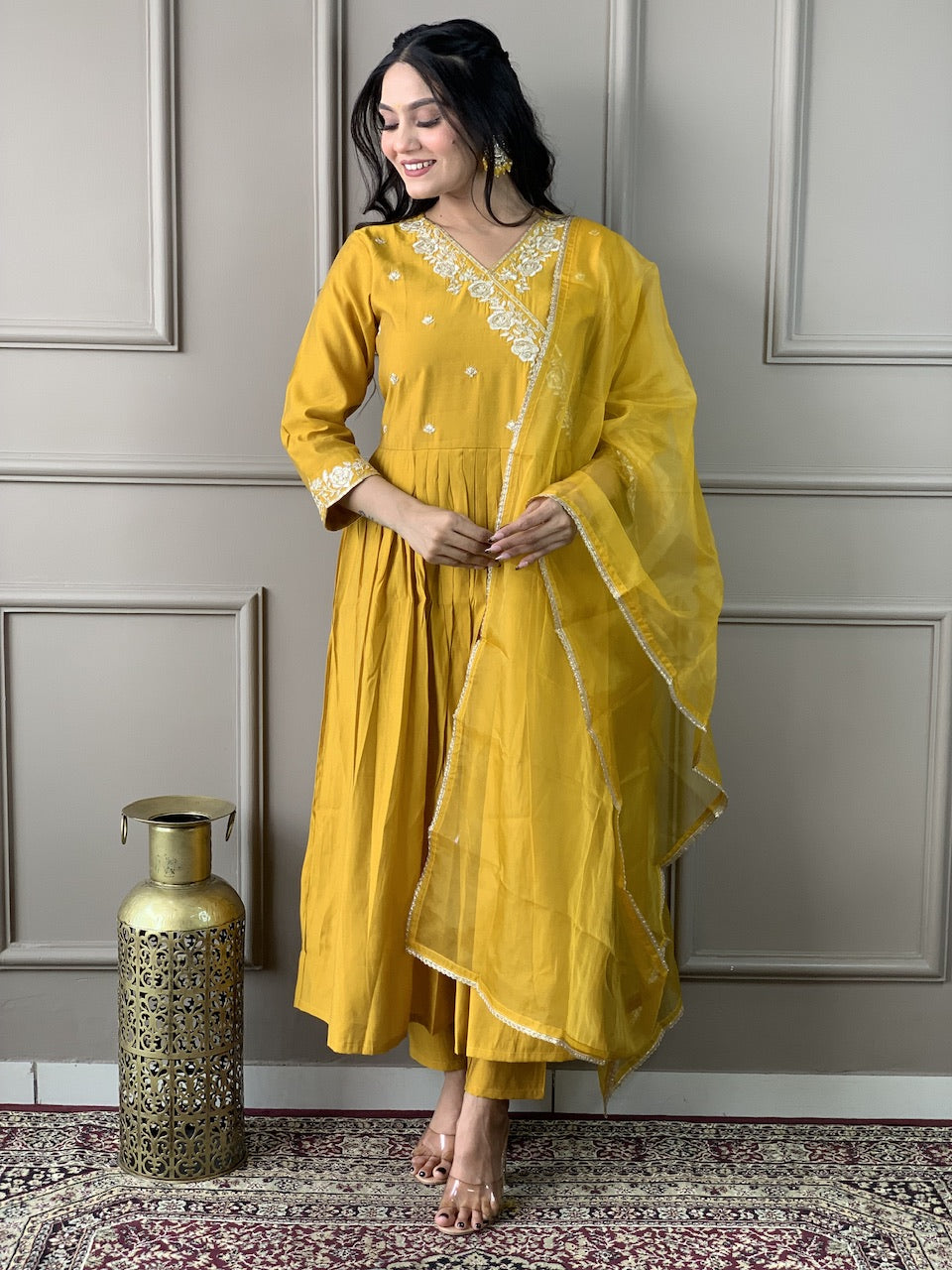 Designer Viscose Chanderi Salwar Kameez with Intricate Embroidery | Stylish Ethnic Outfit for Women