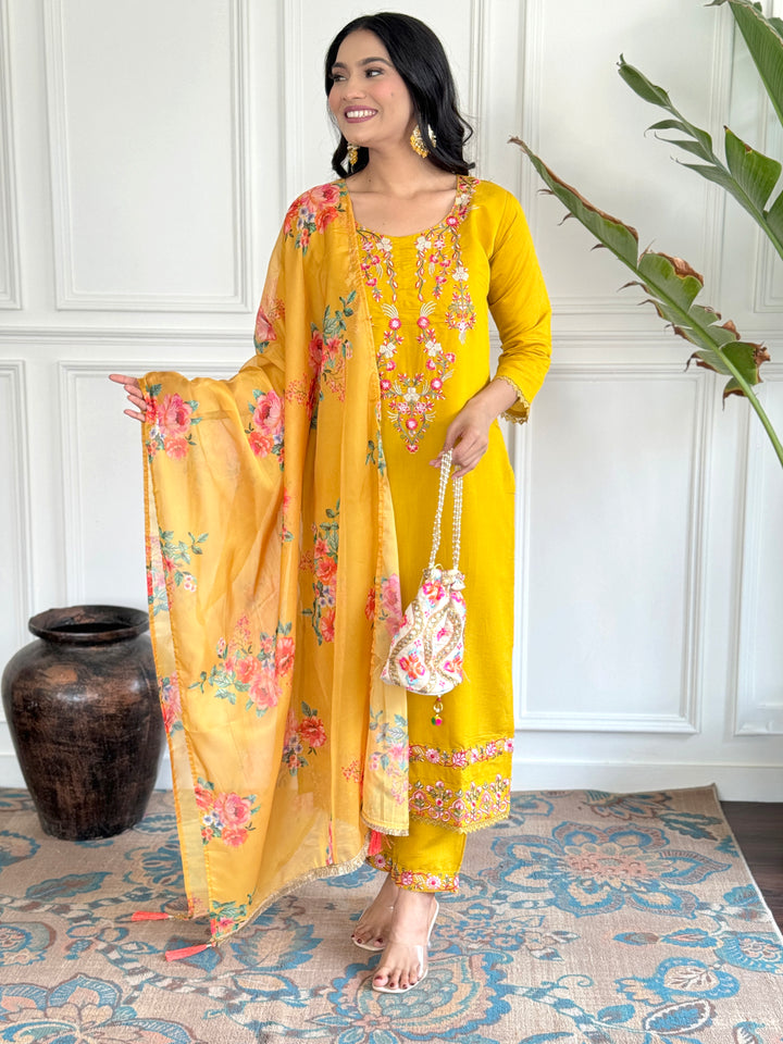 Graceful Viscose Chanderi Salwar Kameez with Embroidery | Premium Ethnic Wear for Women