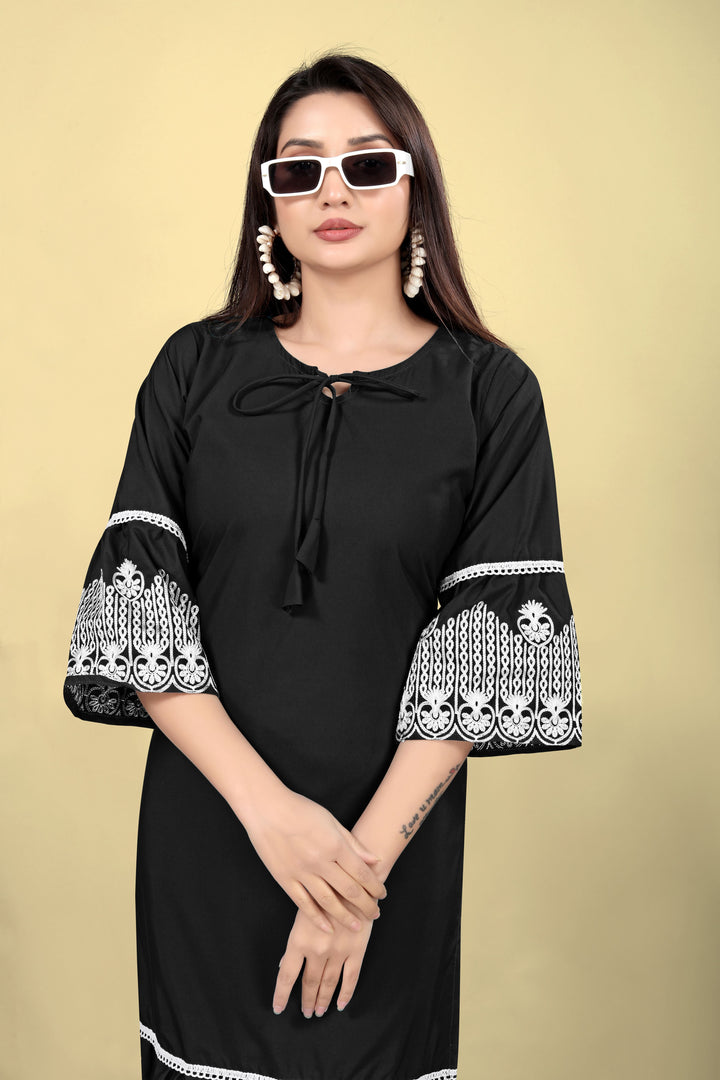 Geometric Print Cotton Kurti | Thread Embroidery | Women’s Indian Ethnic Wear