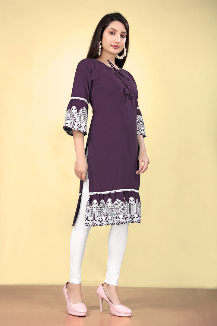 Geometric Print Cotton Kurti | Thread Embroidery | Women’s Indian Ethnic Wear