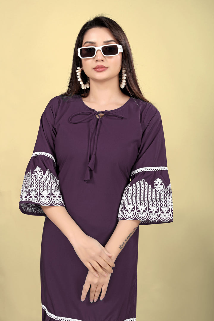 Geometric Print Cotton Kurti | Thread Embroidery | Women’s Indian Ethnic Wear