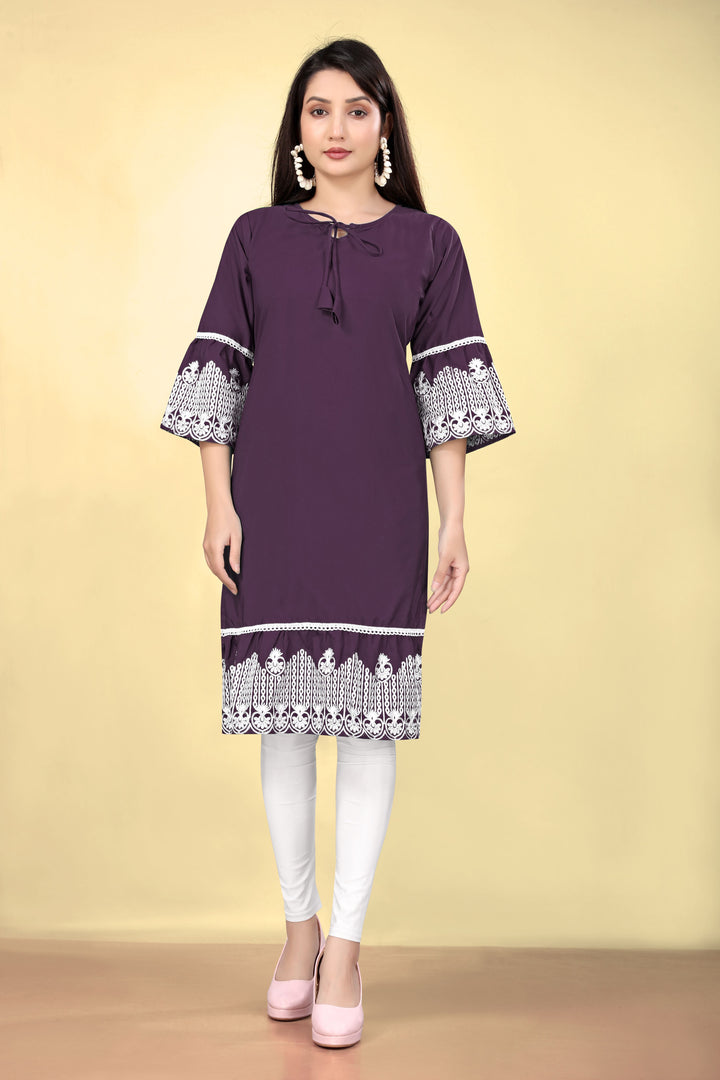 Geometric Print Cotton Kurti | Thread Embroidery | Women’s Indian Ethnic Wear