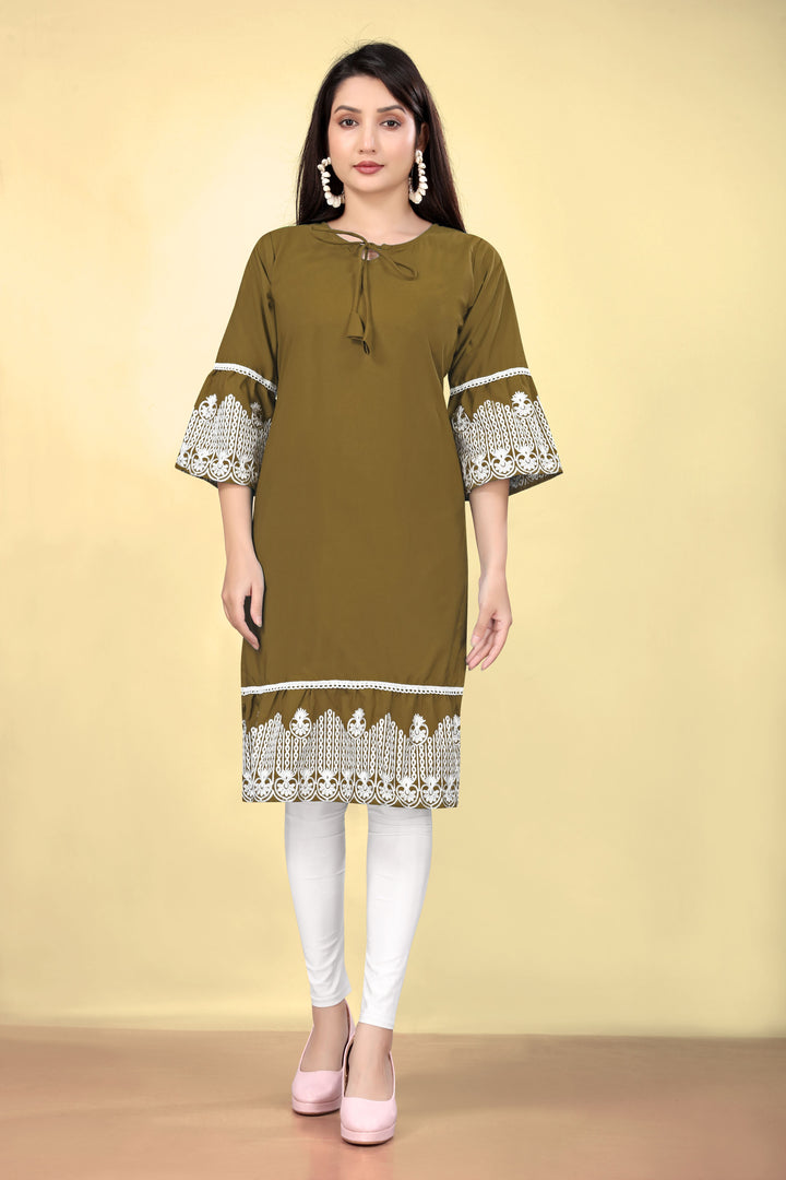 Geometric Print Cotton Kurti | Thread Embroidery | Women’s Indian Ethnic Wear