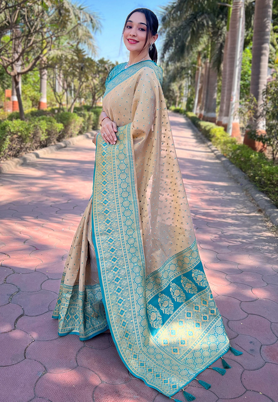 Tissue-Silk Saree | Designer Weaving-Jari | Perfect for Weddings & Festive Events