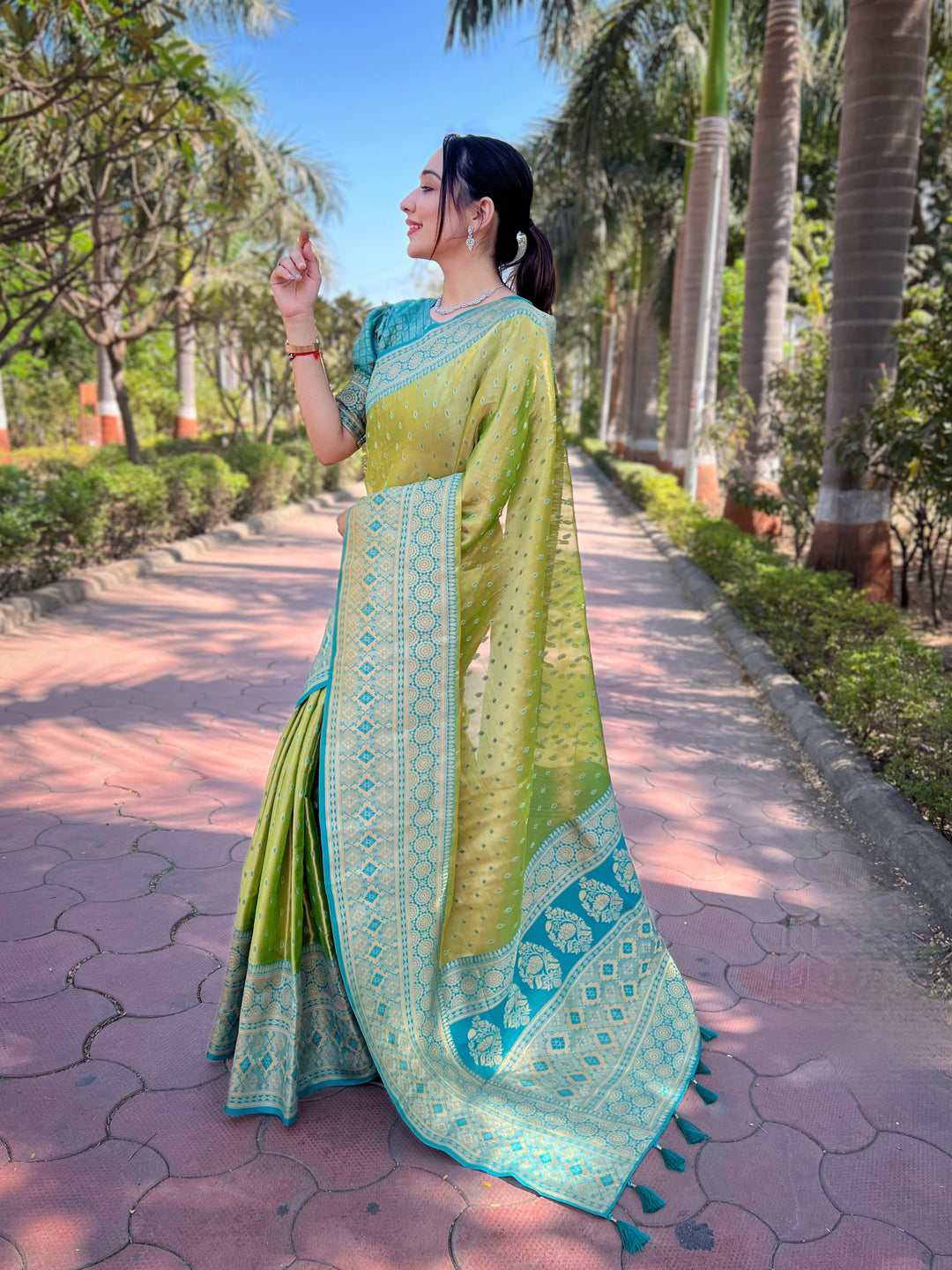 Tissue-Silk Saree | Designer Weaving-Jari | Perfect for Weddings & Festive Events