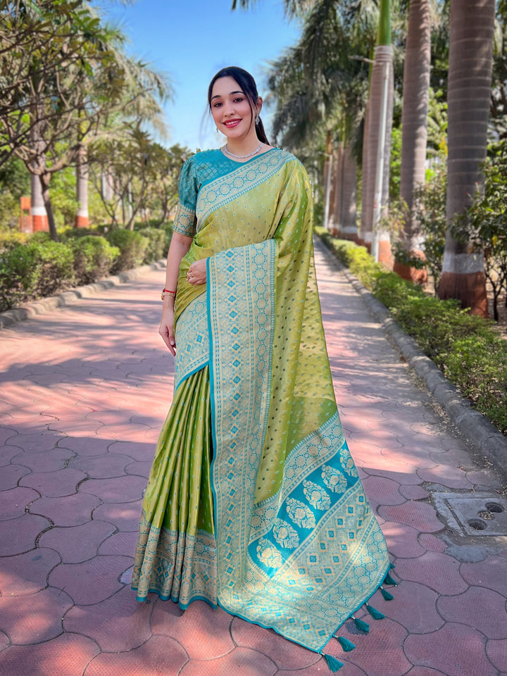 Tissue-Silk Saree | Designer Weaving-Jari | Perfect for Weddings & Festive Events