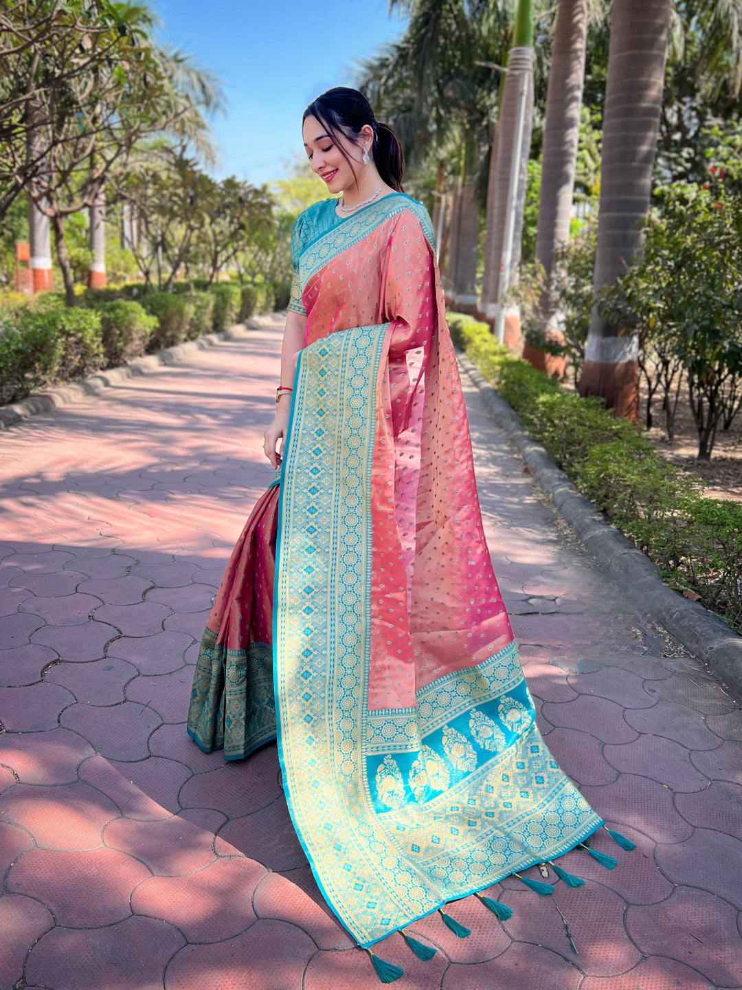 Tissue-Silk Saree | Designer Weaving-Jari | Perfect for Weddings & Festive Events