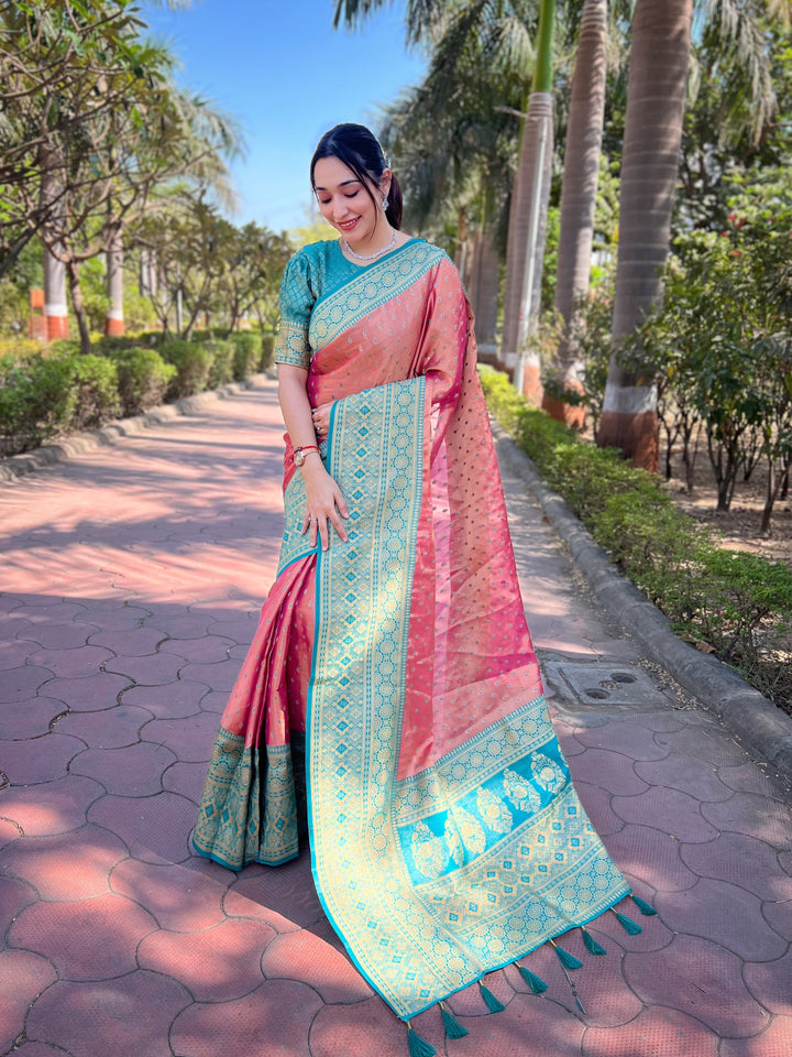 Tissue-Silk Saree | Designer Weaving-Jari | Perfect for Weddings & Festive Events