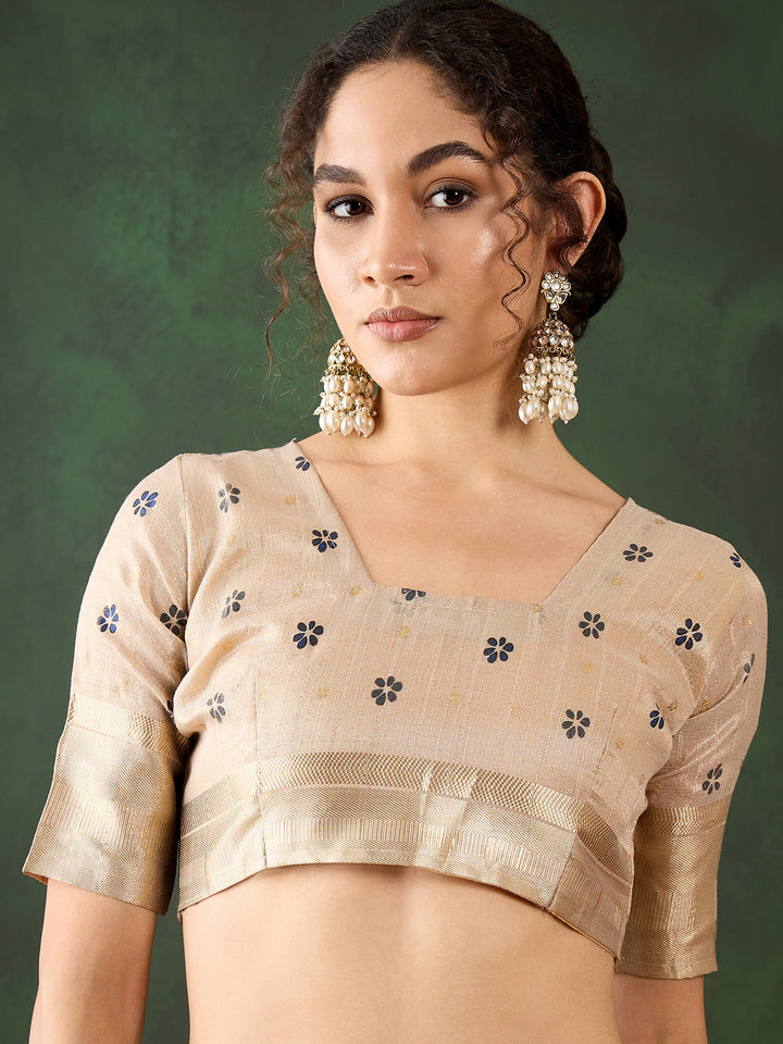 Breathtaking Khadi Organza Saree with | A Graceful Addition to Your Wardrobe